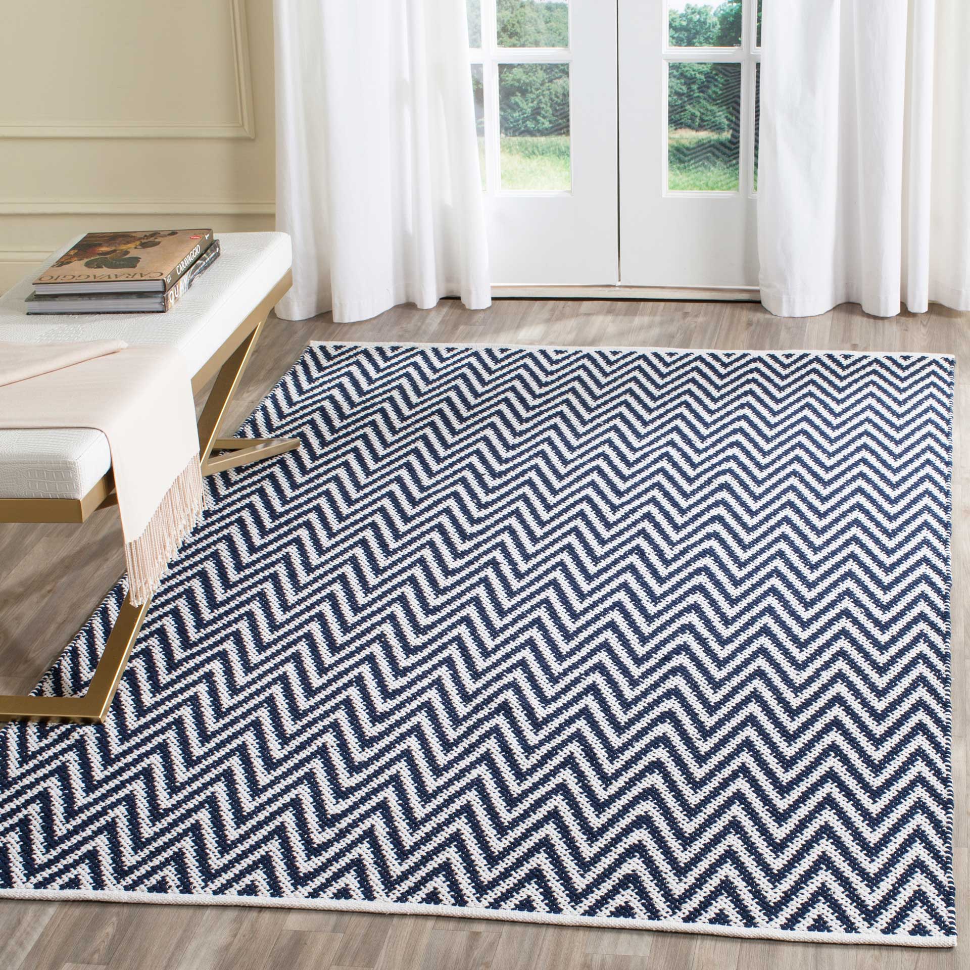 Montauk Chevron Navy/Ivory Area Rug - Image 7