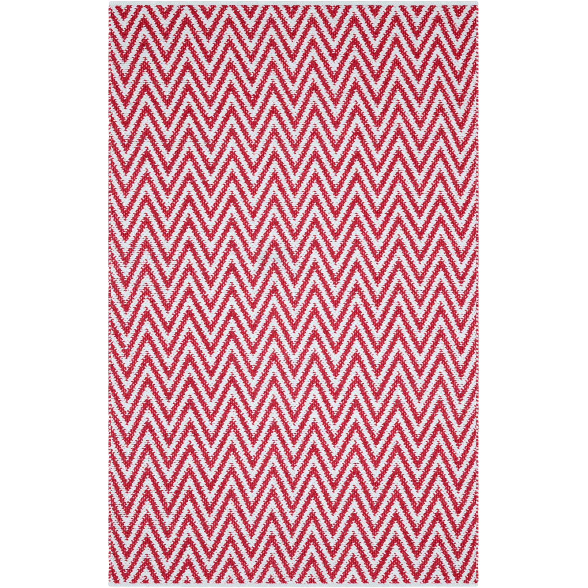 Montauk Chevron Red/Ivory Area Rug - Image 2