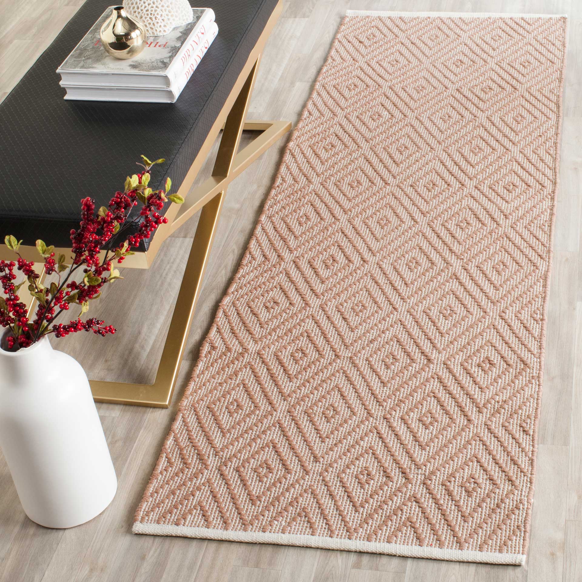 Montauk Diamond Beige/Ivory Runner Rug - Image 3