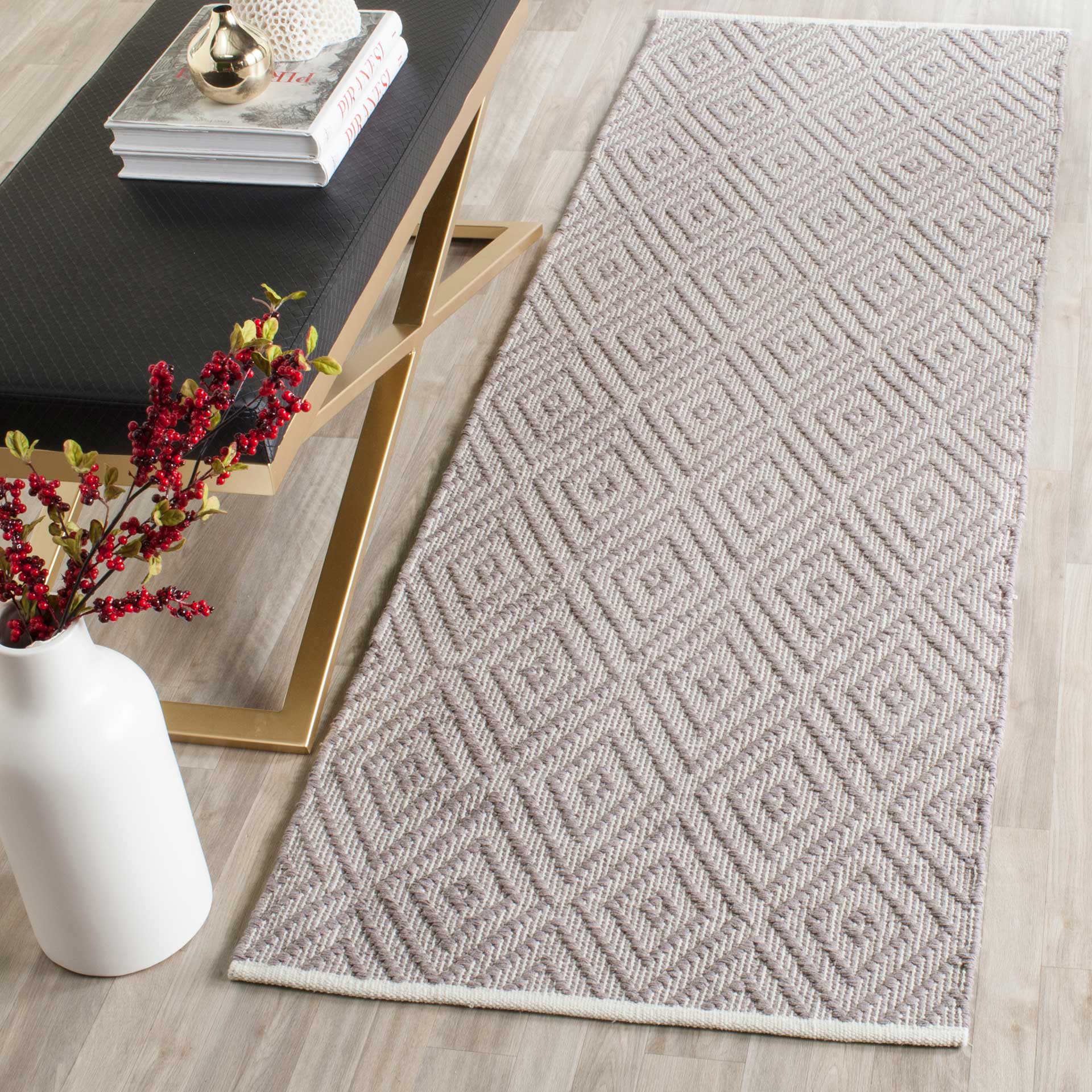 Montauk Diamond Gray/Ivory Runner Rug - Image 3