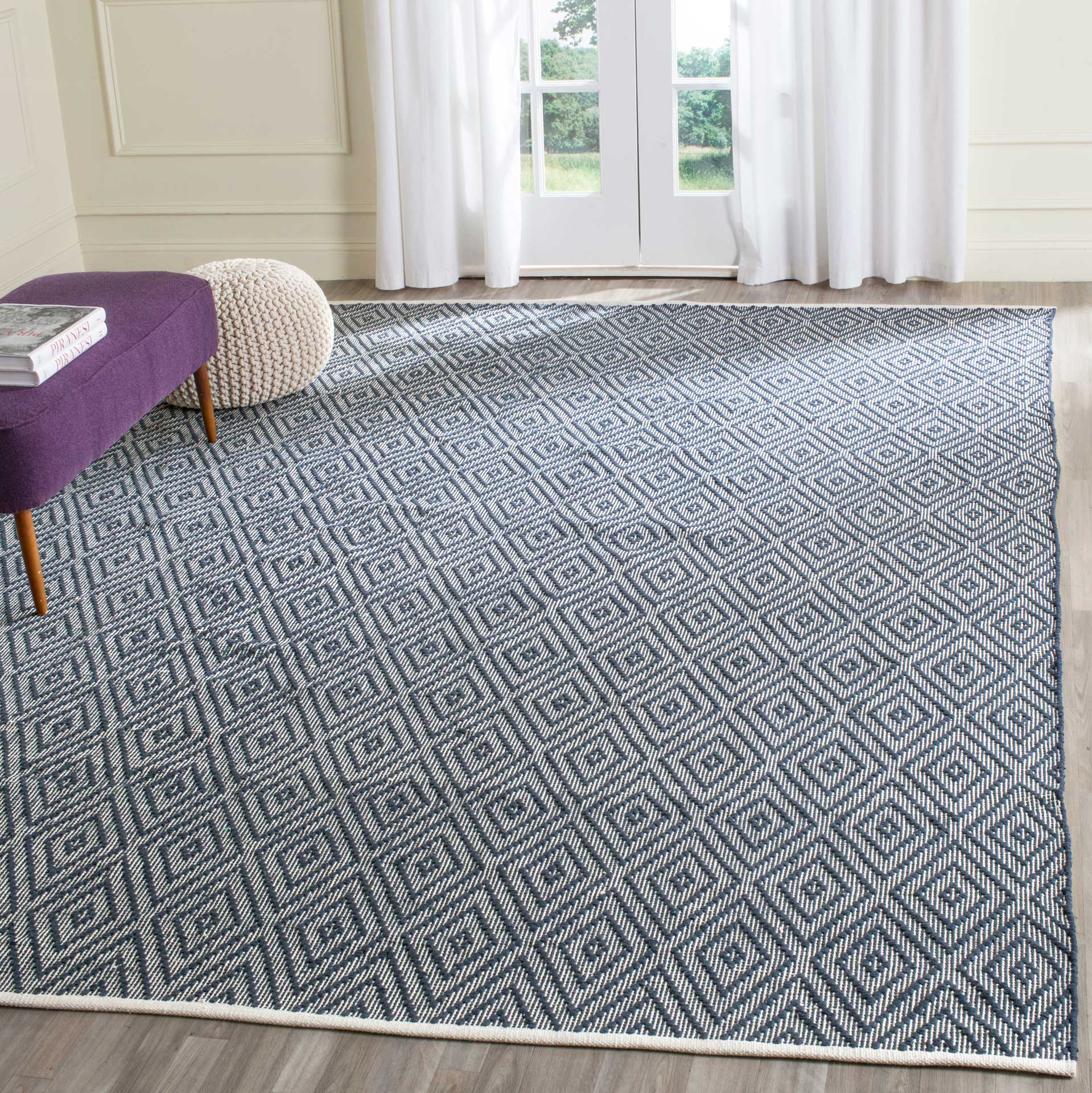 Montauk Diamond Navy/Ivory Area Rug - Image 7