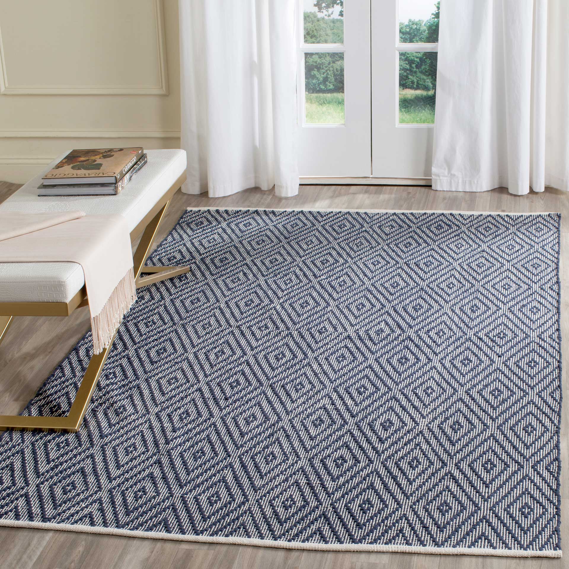 Montauk Diamond Navy/Ivory Area Rug - Image 8