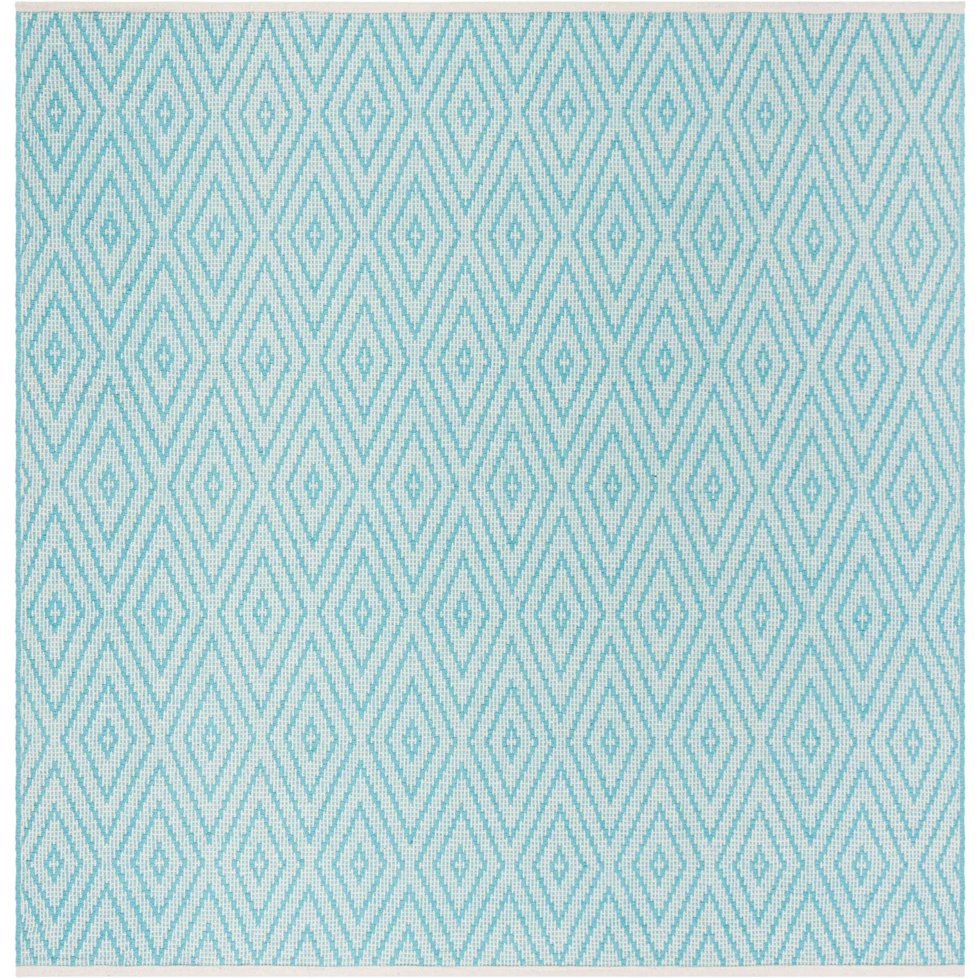 Montauk Diamond Turquoise/Ivory Area Rug - Image 2