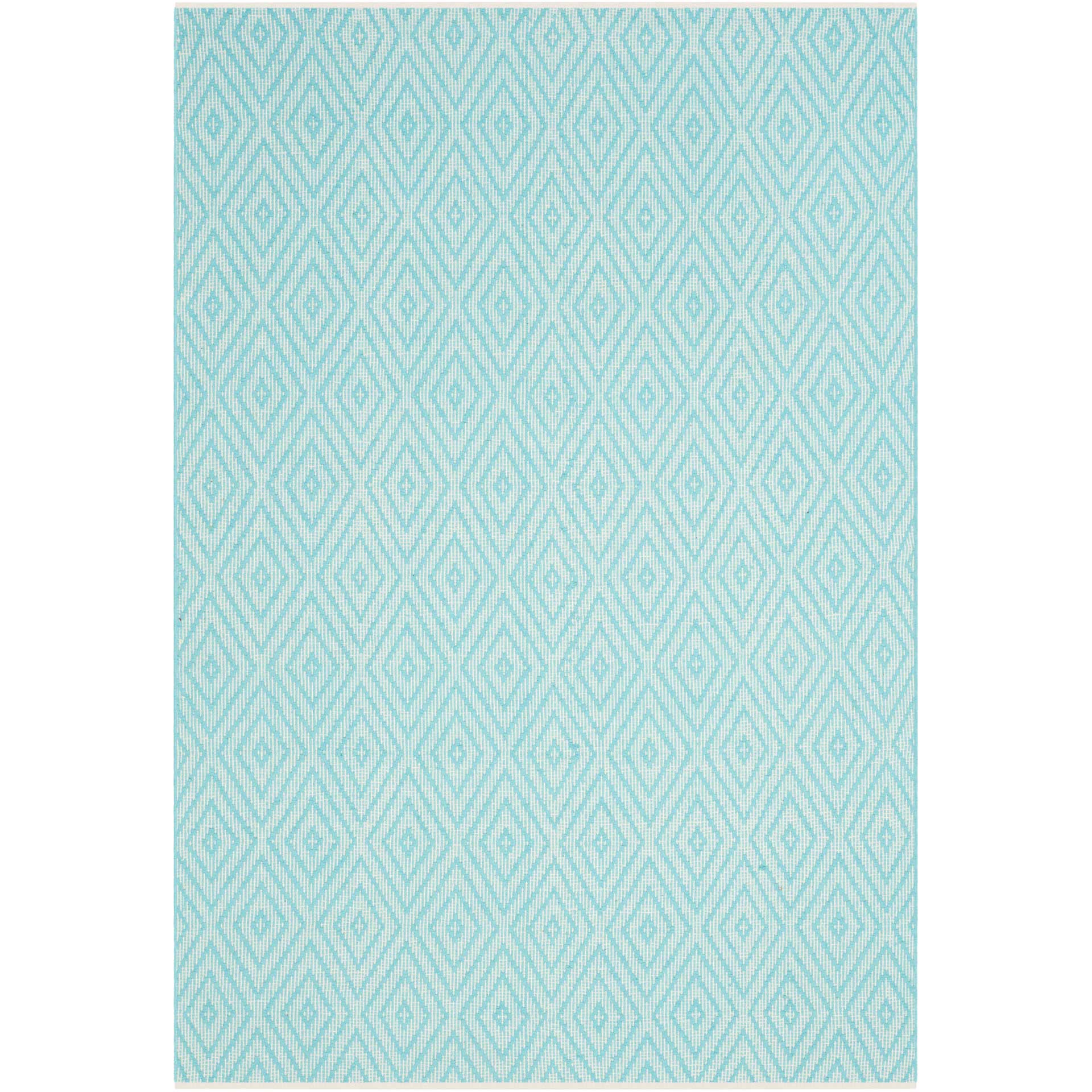 Montauk Diamond Turquoise/Ivory Area Rug - Image 3