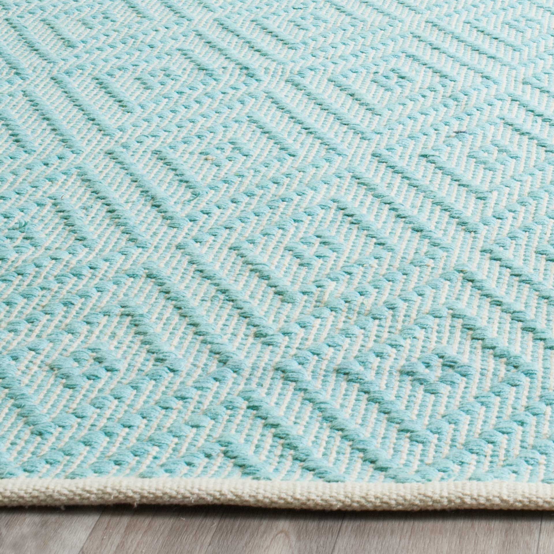Montauk Diamond Turquoise/Ivory Area Rug - Image 6