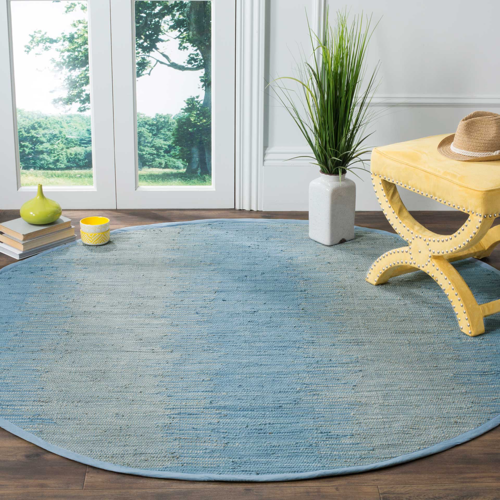 Montauk Dual Light Blue Round Rug - Image 3