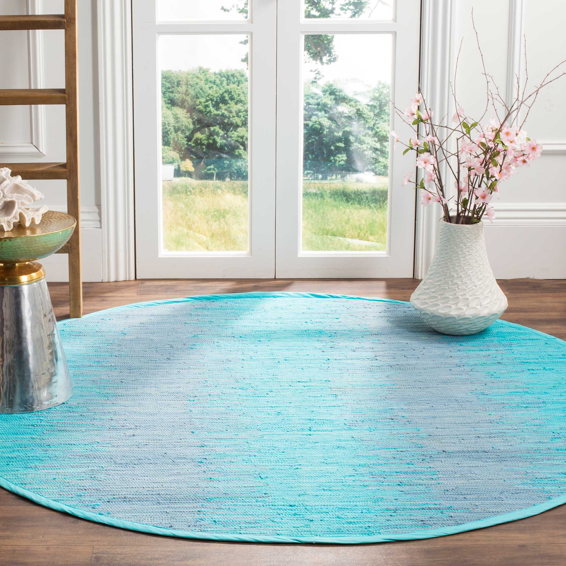 Montauk Dual Turquoise Round Rug - Image 3