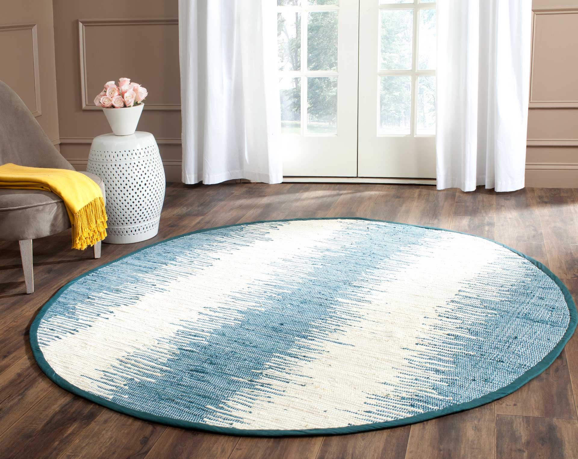 Montauk Frequency Blue Round Rug - Image 3