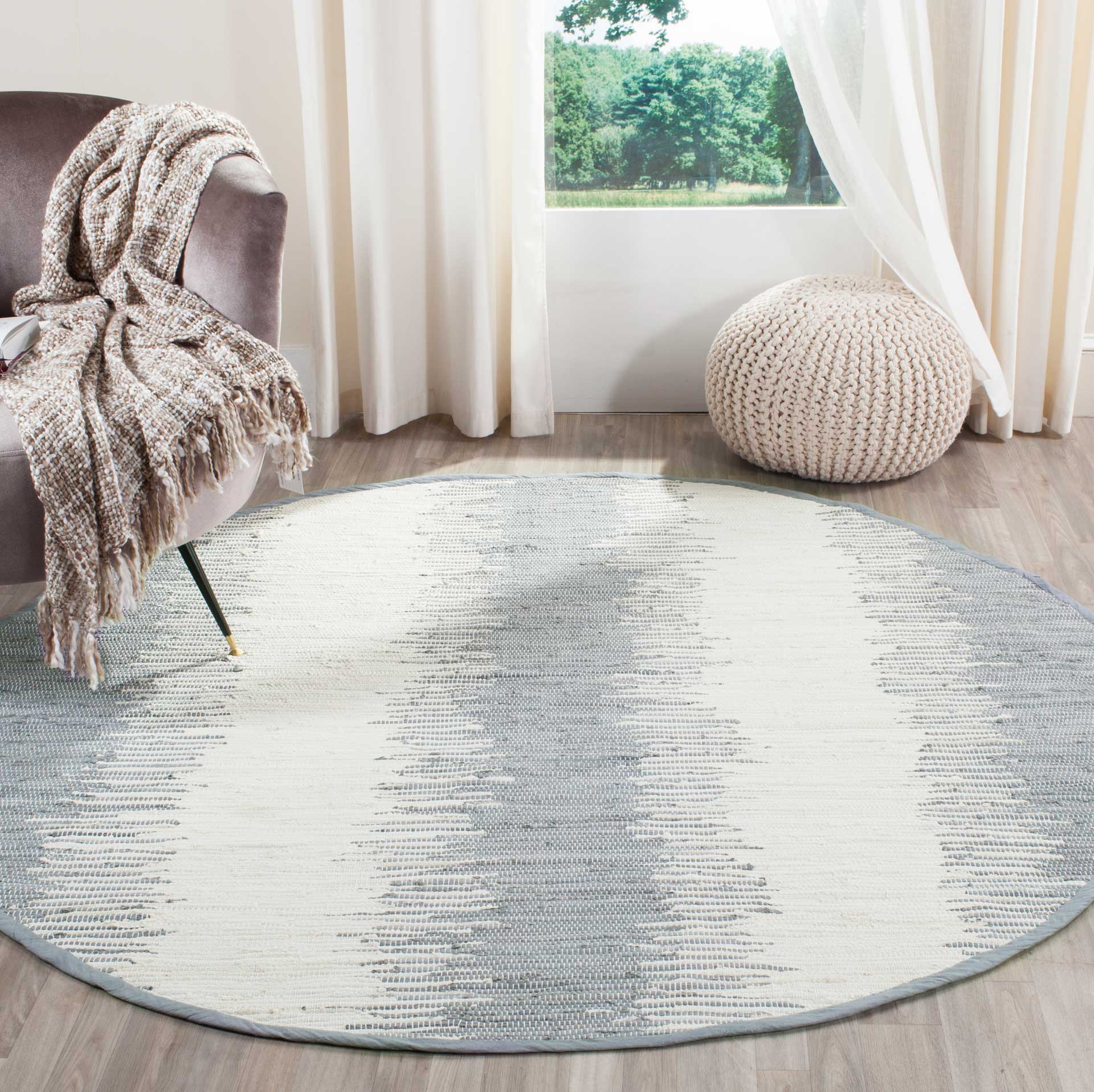 Montauk Frequency Gray Round Rug - Image 3