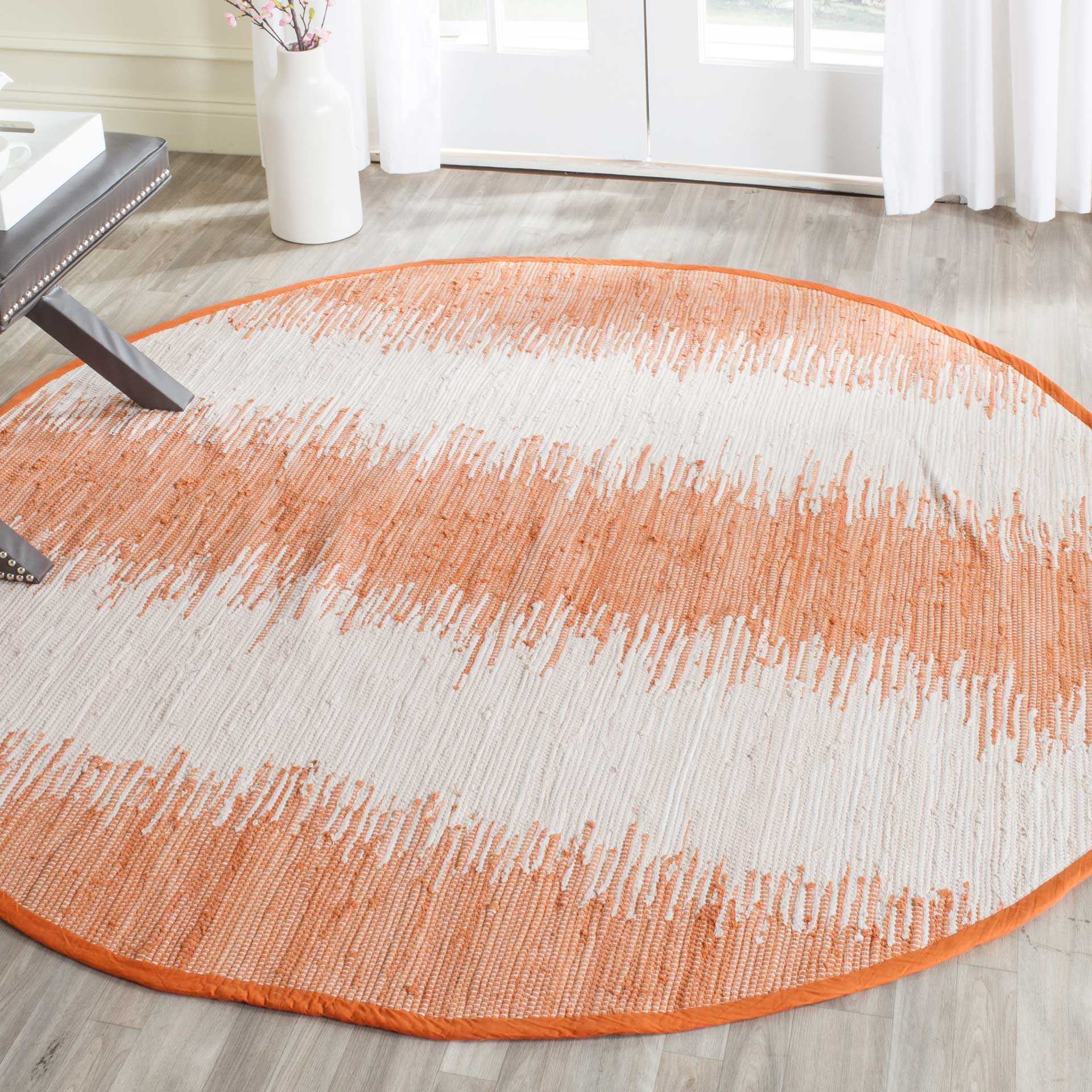 Montauk Frequency Orange Round Rug - Image 3