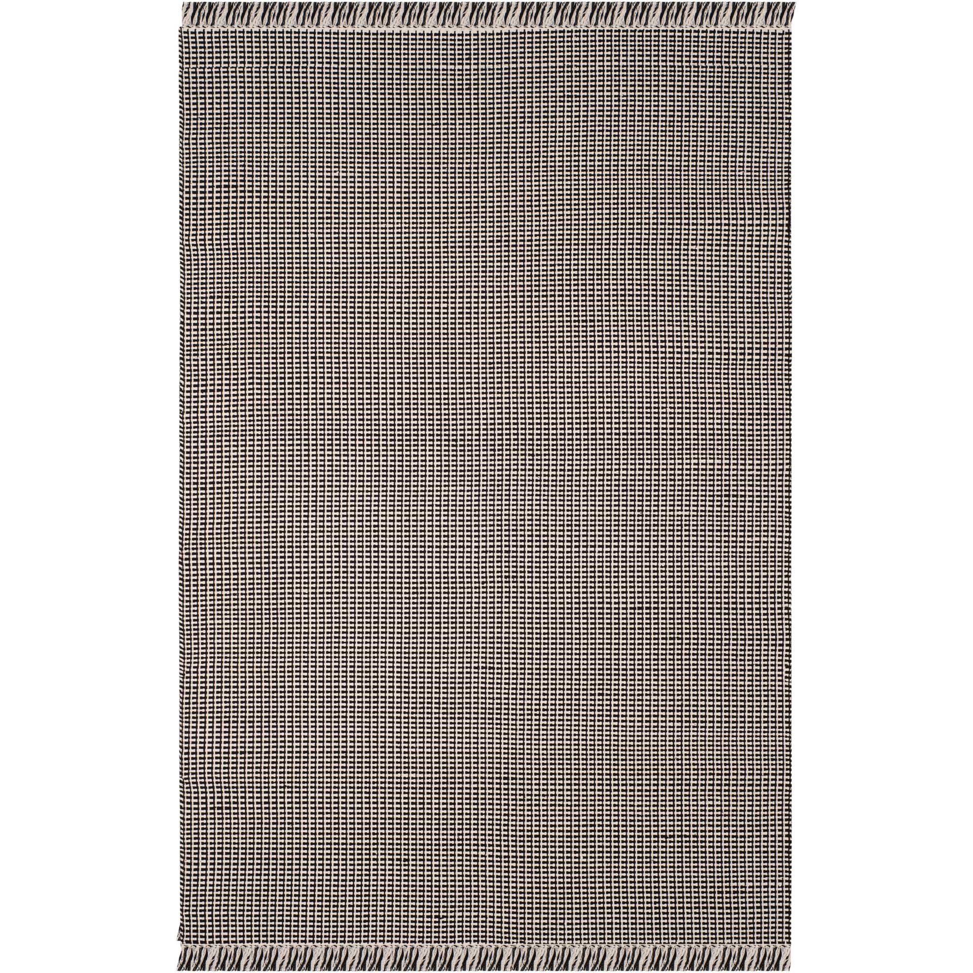 Montauk Fringe Ivory/Black Area Rug - Image 2