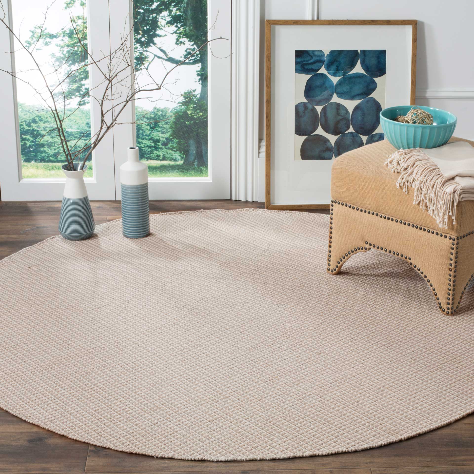 Montauk Fringe Ivory/Gray Round Rug - Image 3