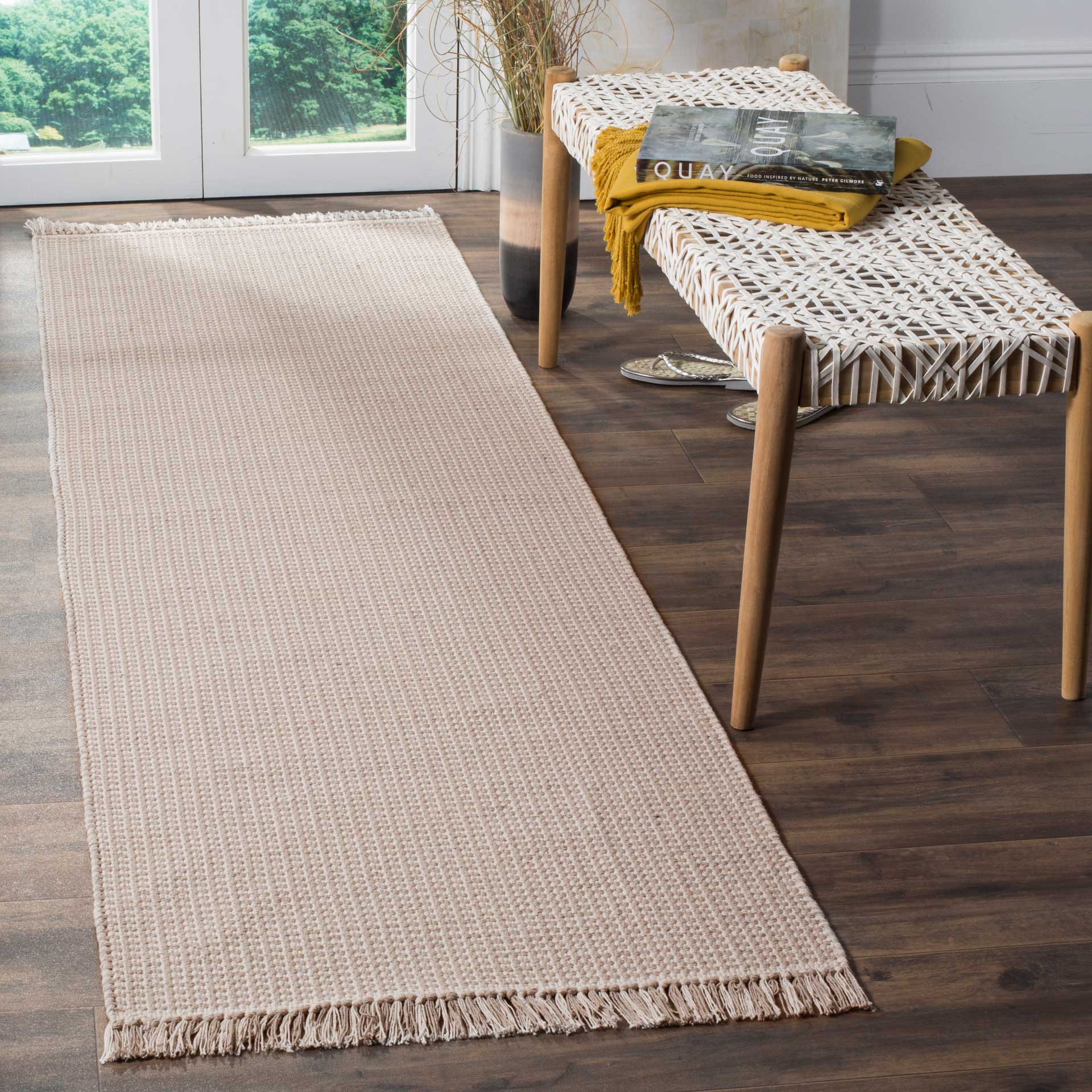 Montauk Fringe Ivory/Gray Runner Rug - Image 2