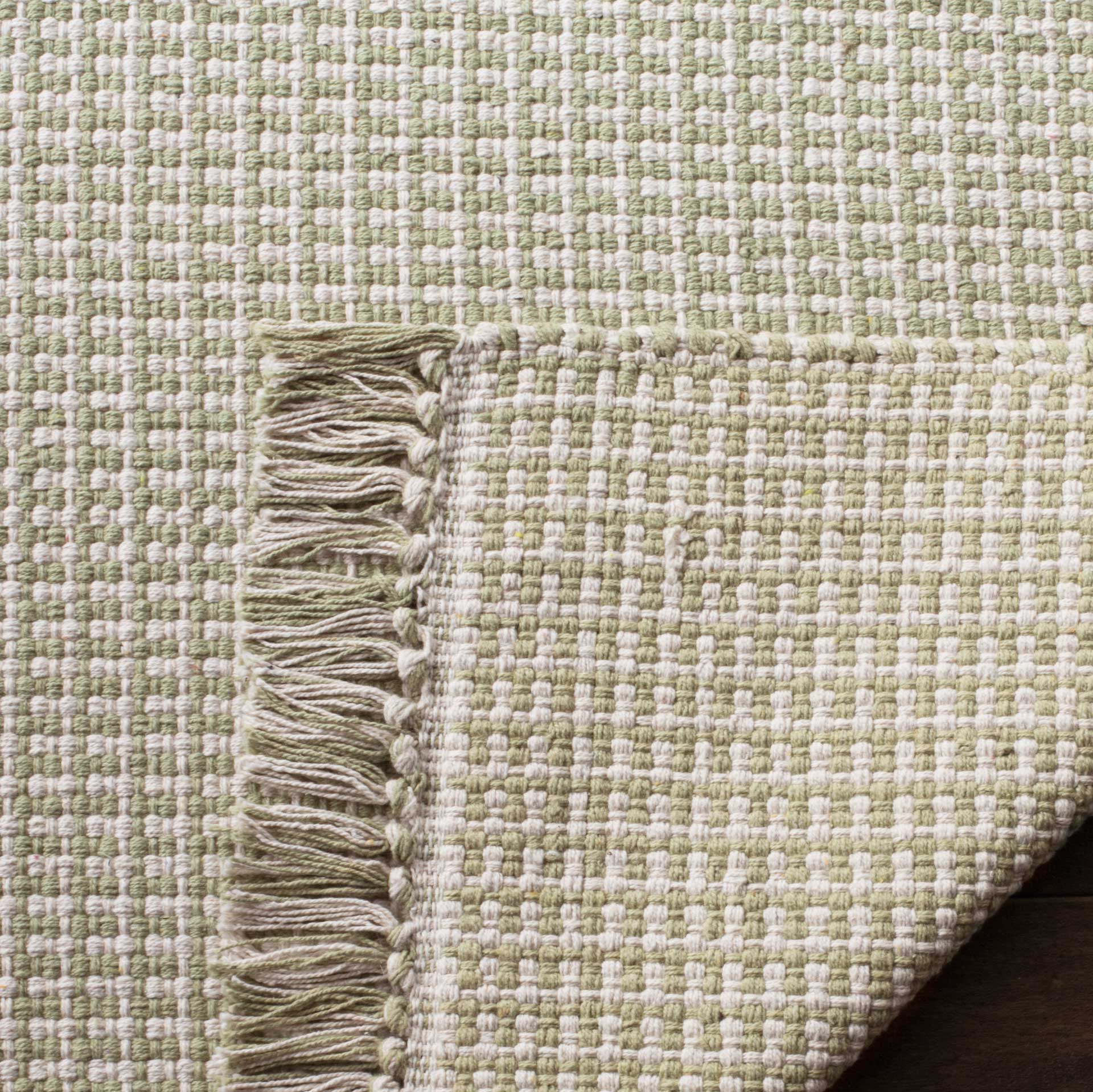 Montauk Fringe Ivory/Green Area Rug - Image 7