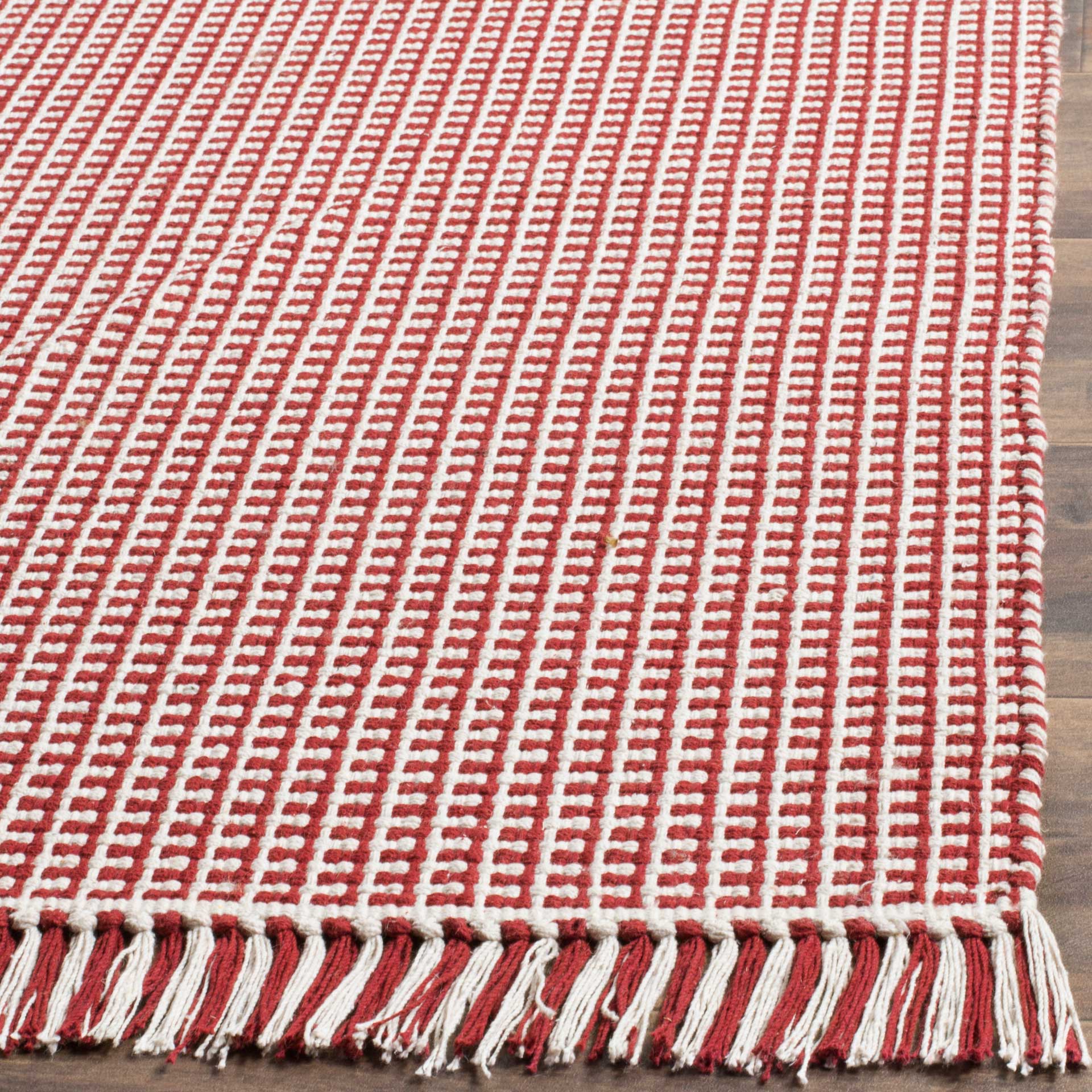 Montauk Fringe Ivory/Red Area Rug - Image 6