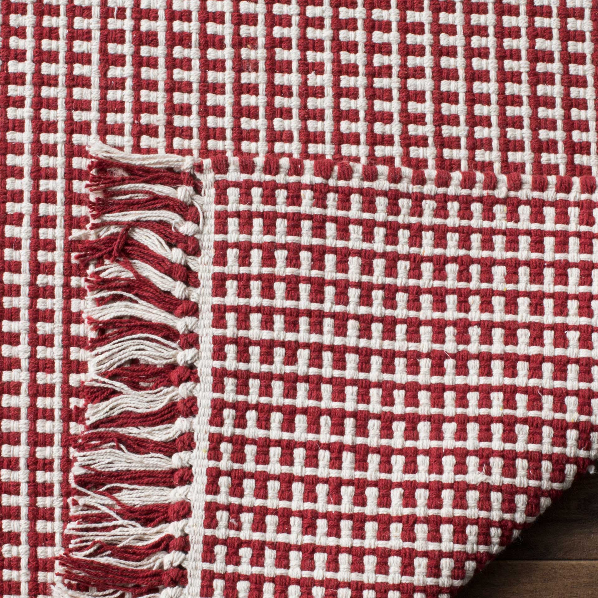 Montauk Fringe Ivory/Red Area Rug - Image 7