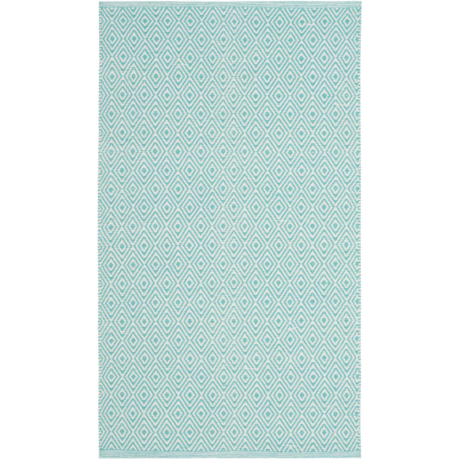 Montauk Geometry Ivory/Aqua Area Rug - Image 6