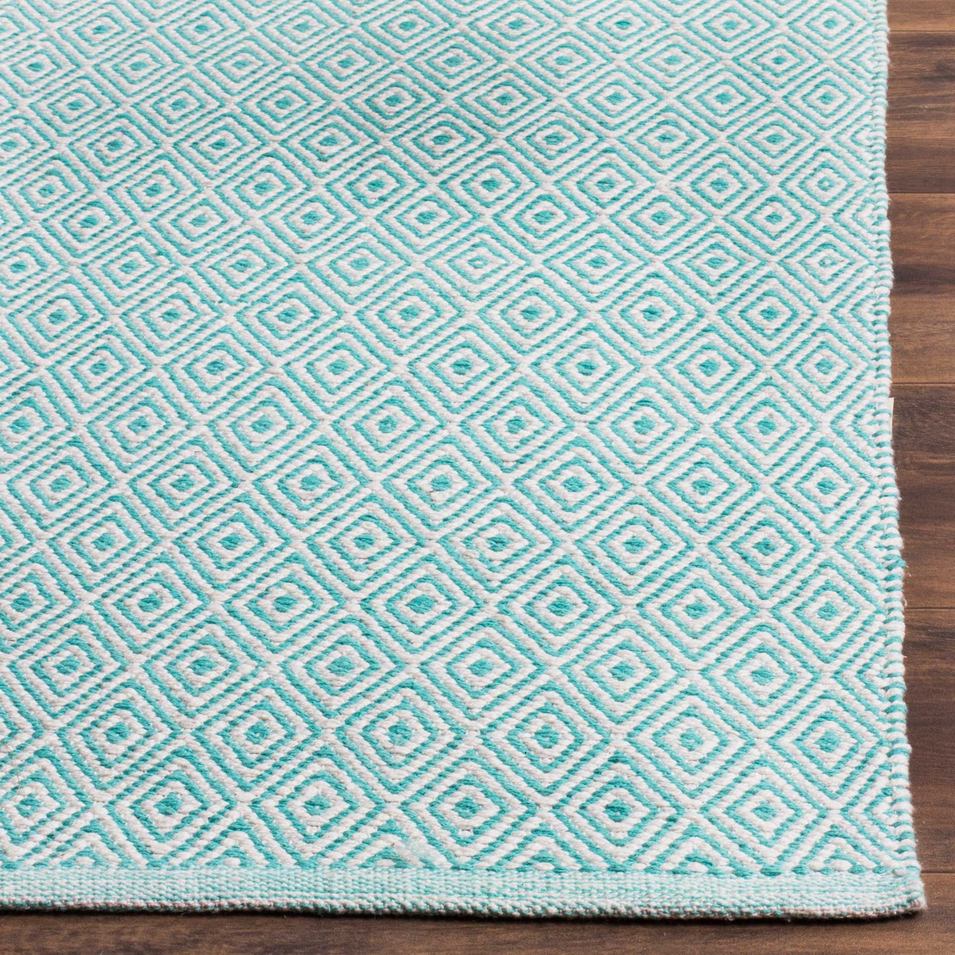 Montauk Geometry Ivory/Aqua Area Rug - Image 7