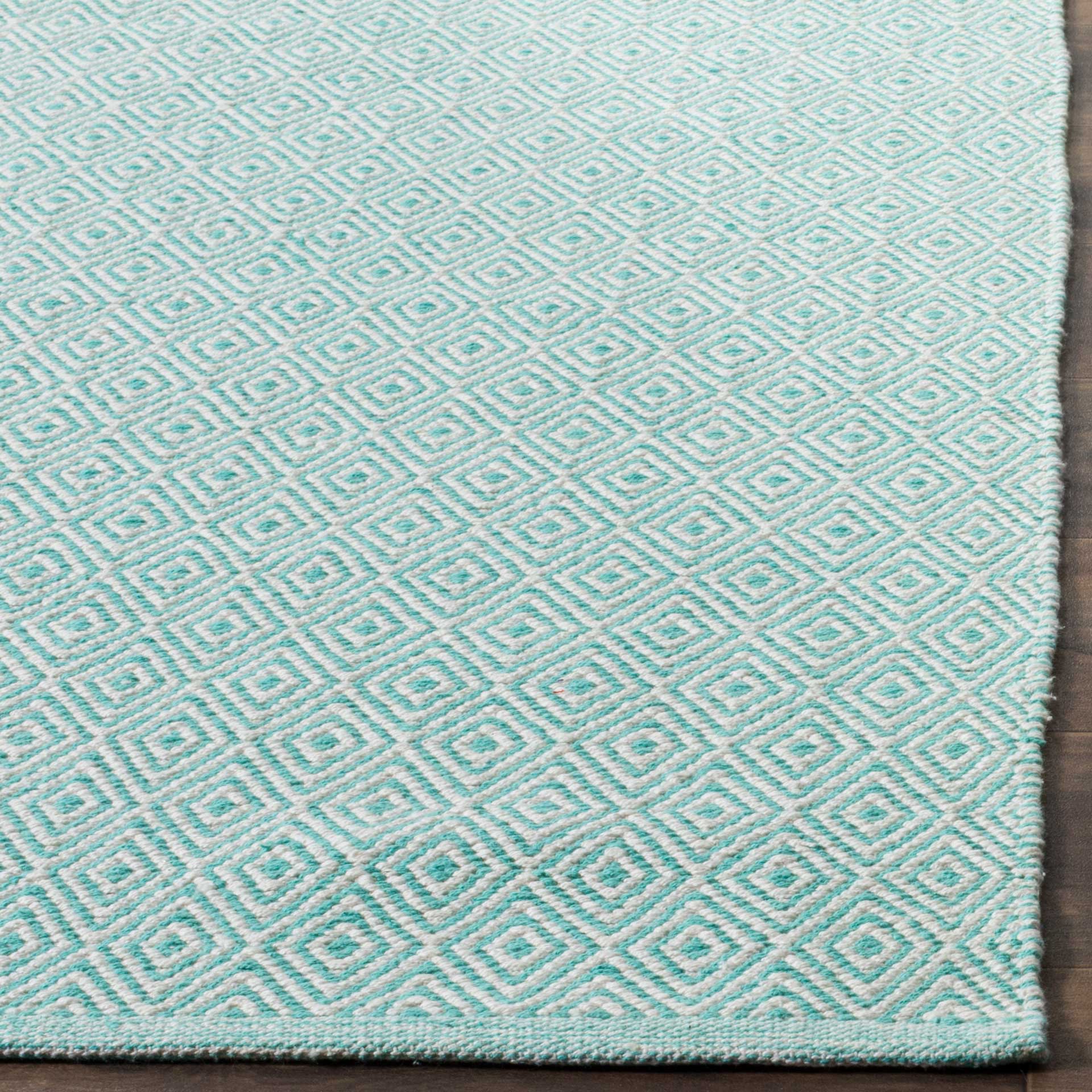 Montauk Geometry Ivory/Aqua Area Rug - Image 8