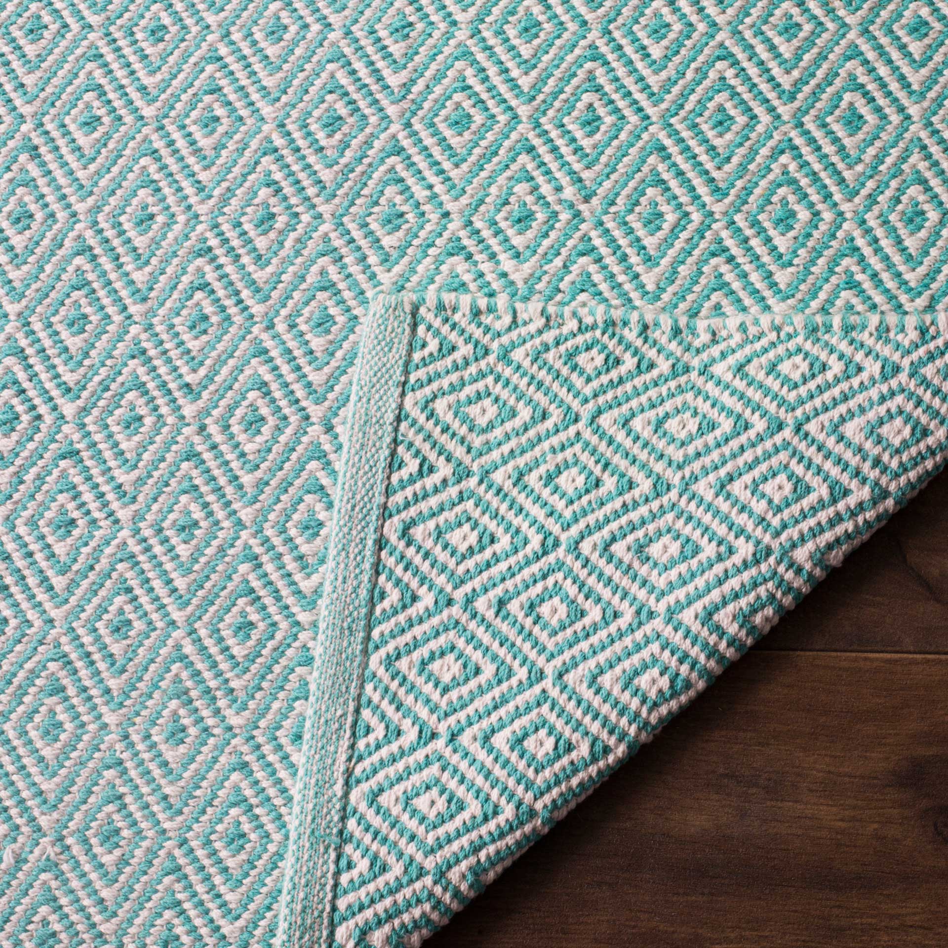 Montauk Geometry Ivory/Aqua Area Rug - Image 9