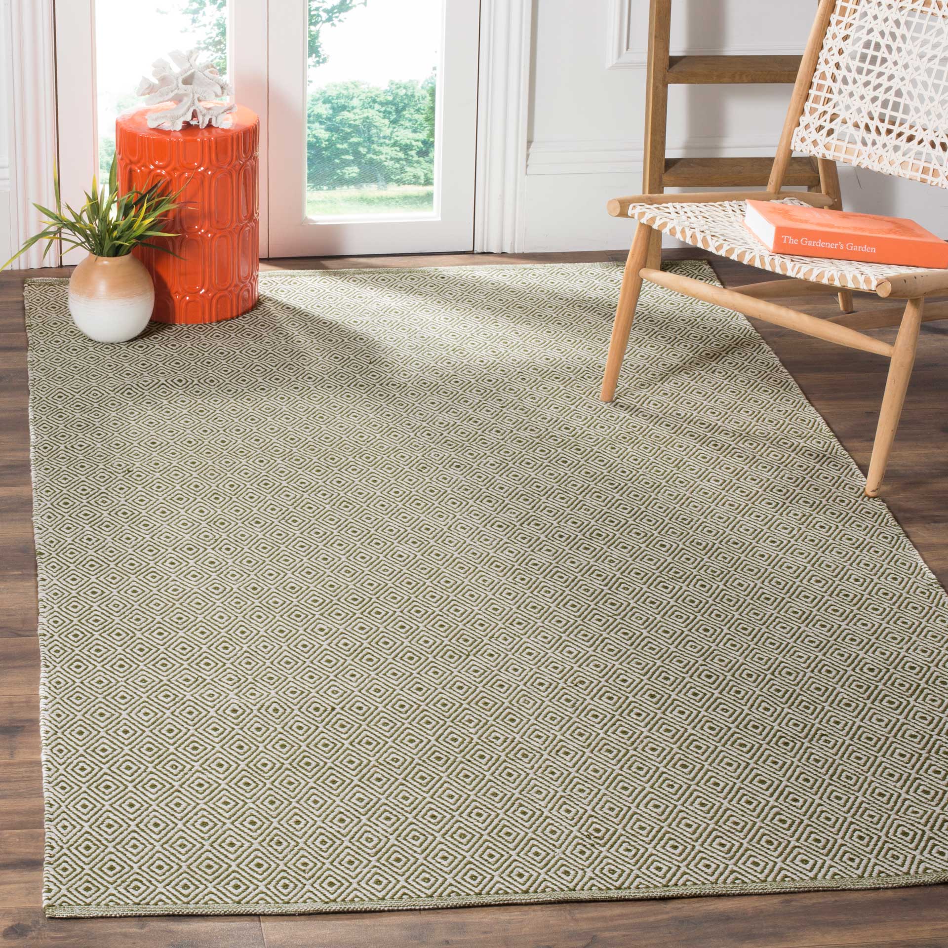 Montauk Geometry Ivory/Green Area Rug - Image 7