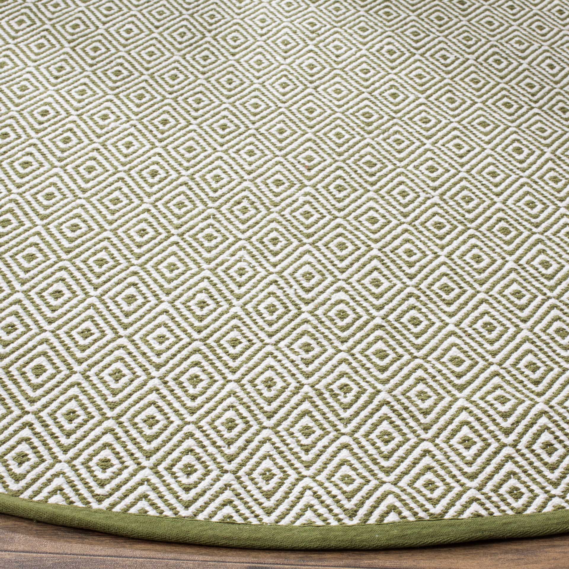 Montauk Geometry Ivory/Green Round Rug - Image 2