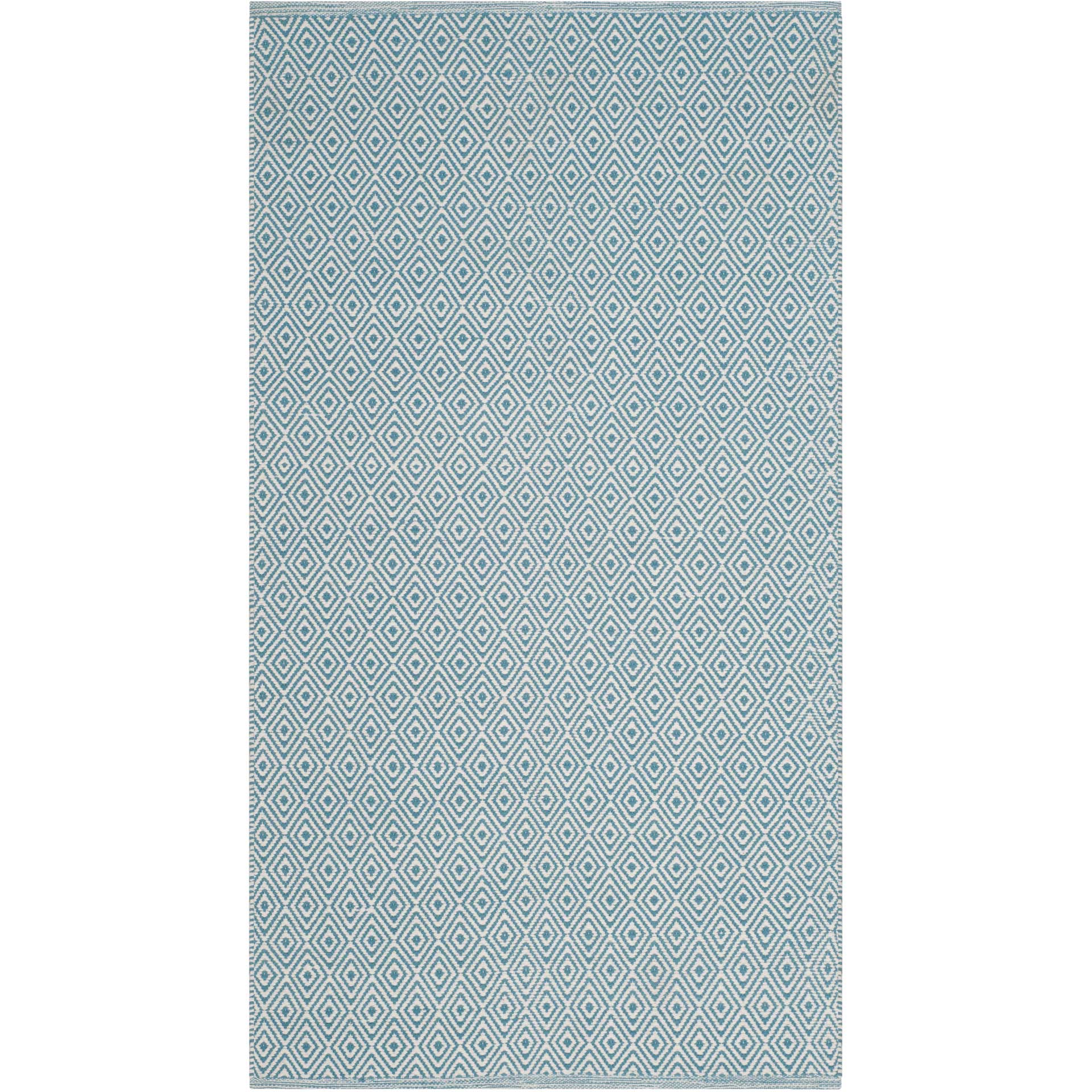 Montauk Geometry Ivory/Light Blue Area Rug - Image 4