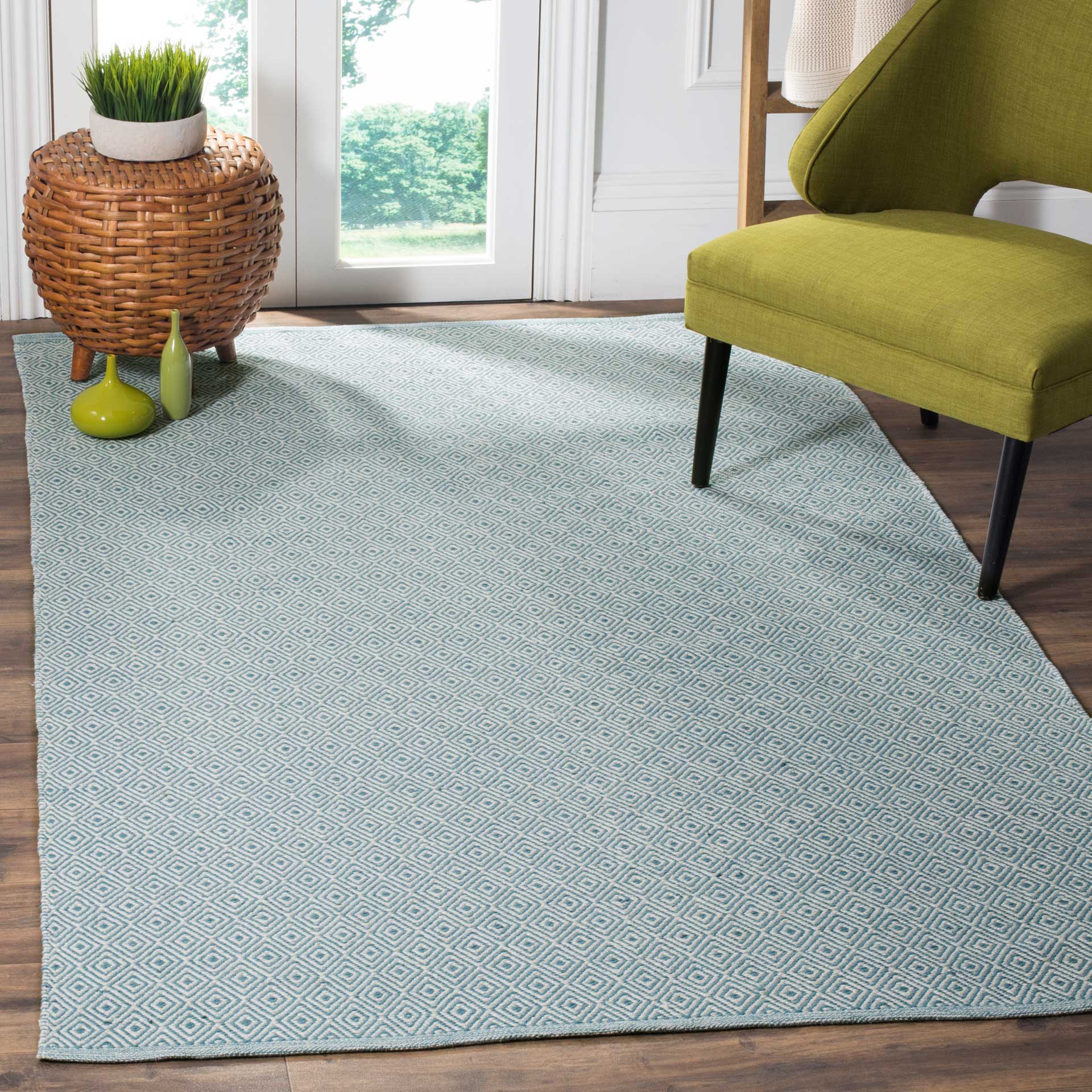 Montauk Geometry Ivory/Light Blue Area Rug - Image 7