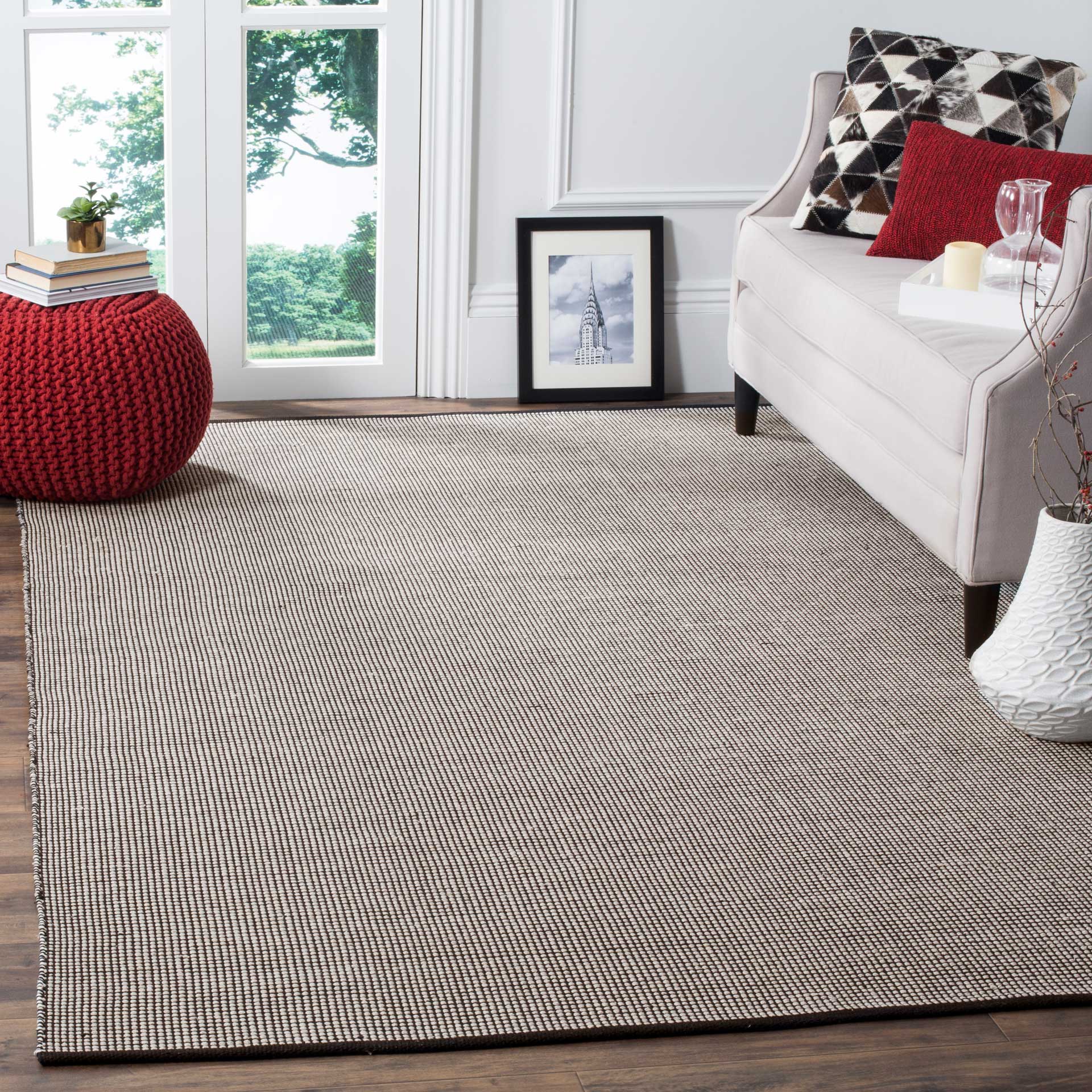 Montauk Gingham Ivory/Black Area Rug - Image 11