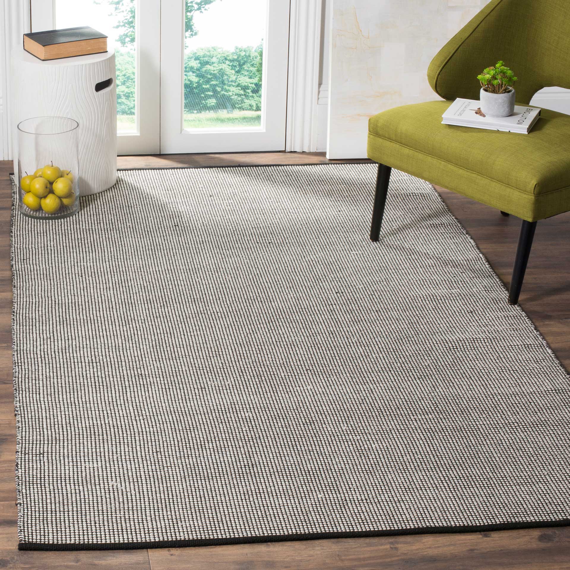 Montauk Gingham Ivory/Black Area Rug - Image 12