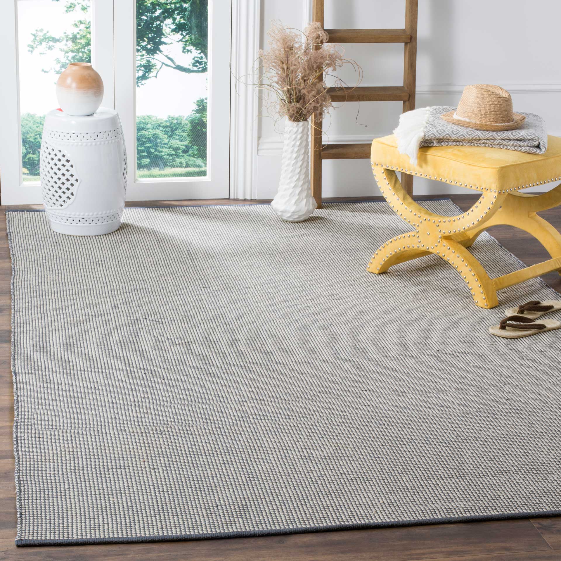 Montauk Gingham Ivory/Navy Area Rug - Image 11