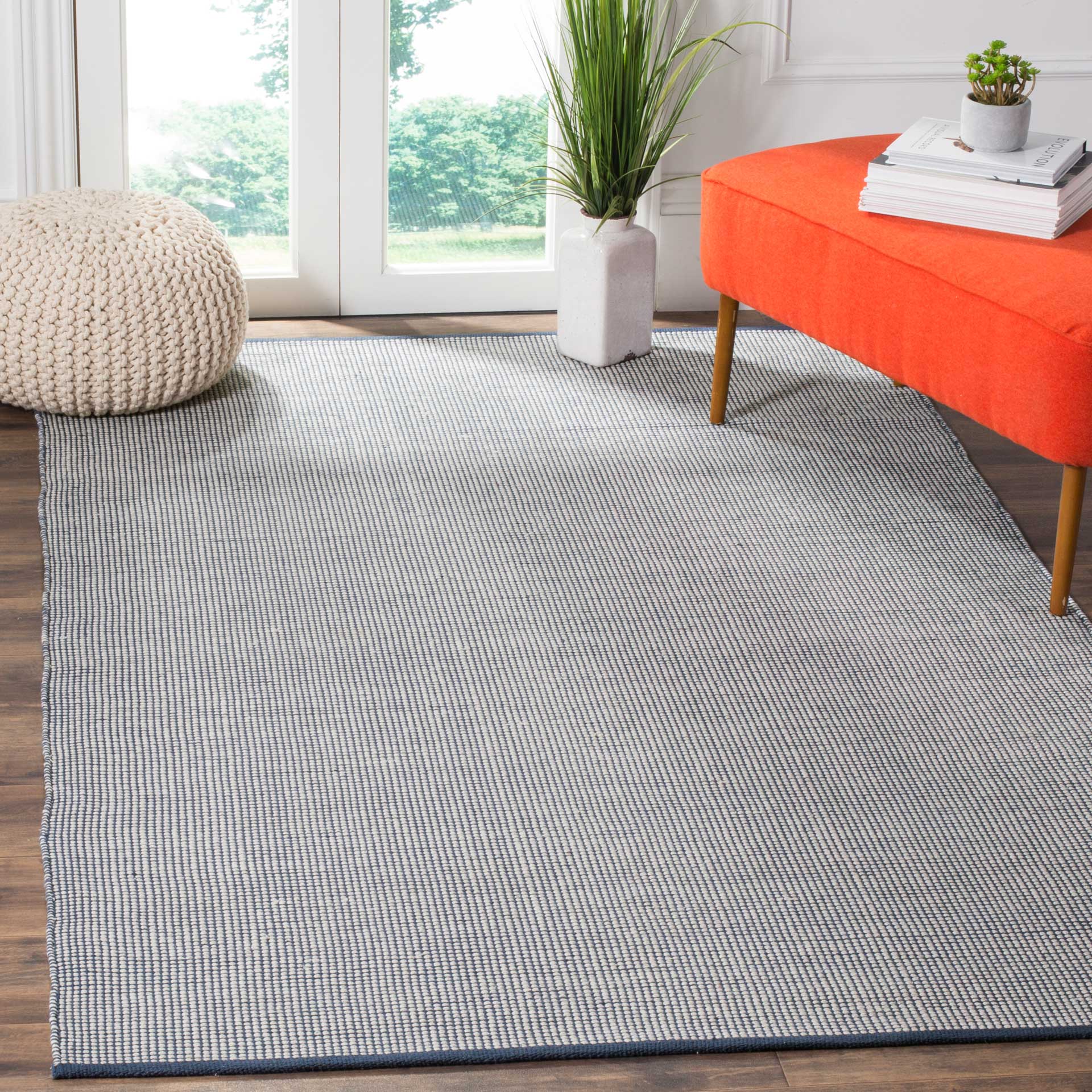 Montauk Gingham Ivory/Navy Area Rug - Image 12