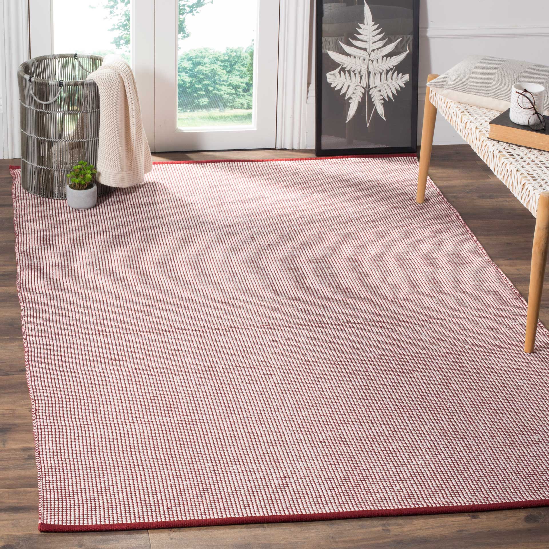 Montauk Gingham Ivory/Red Area Rug - Image 10