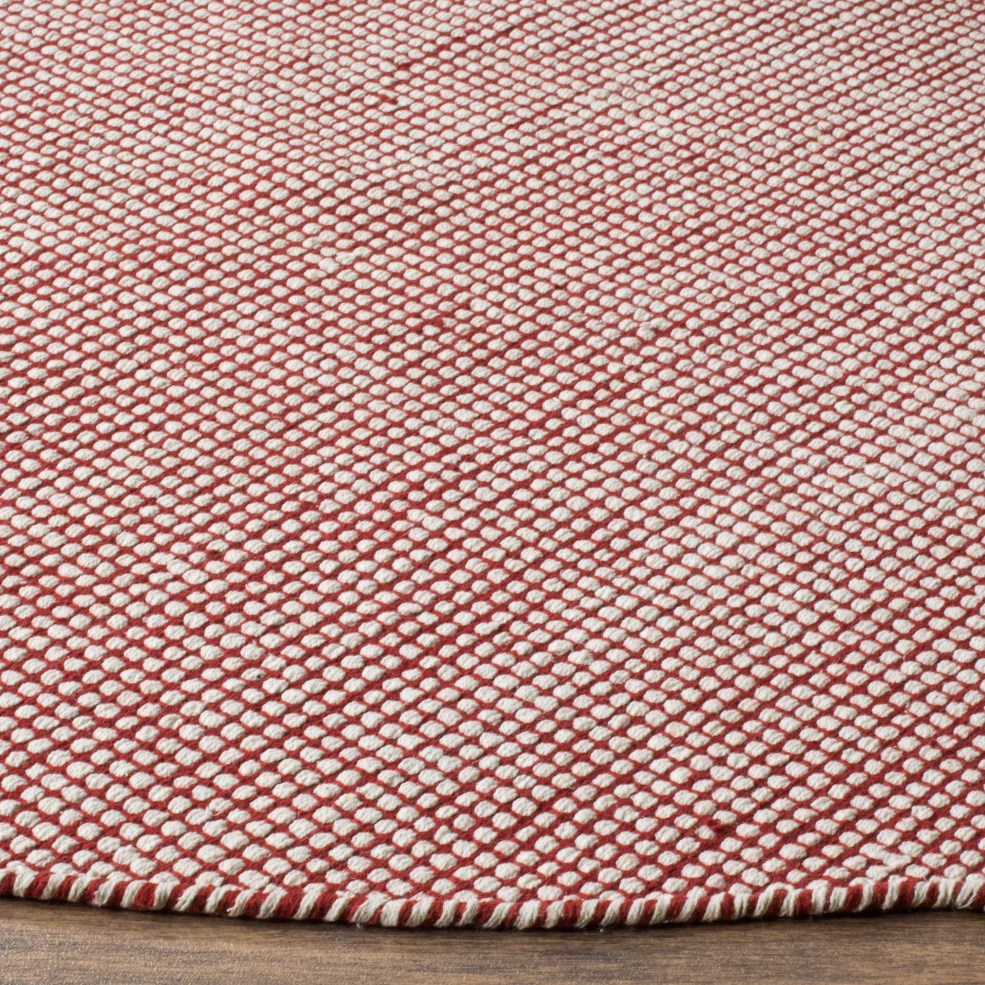 Montauk Gingham Ivory/Red Round Rug - Image 2