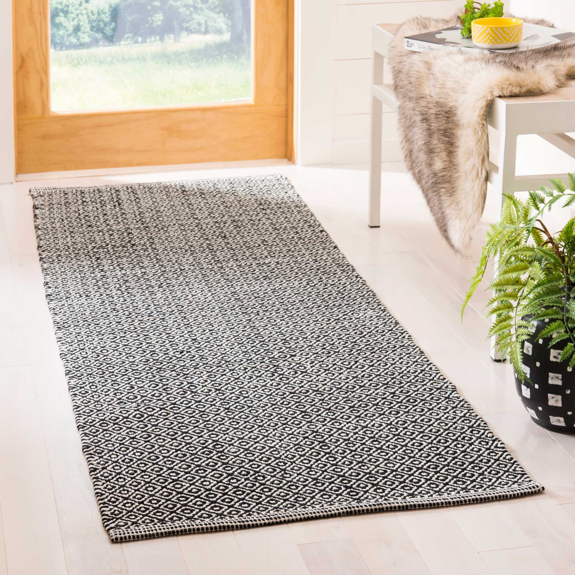 Montauk Ivory/Black Runner Rug - Image 2