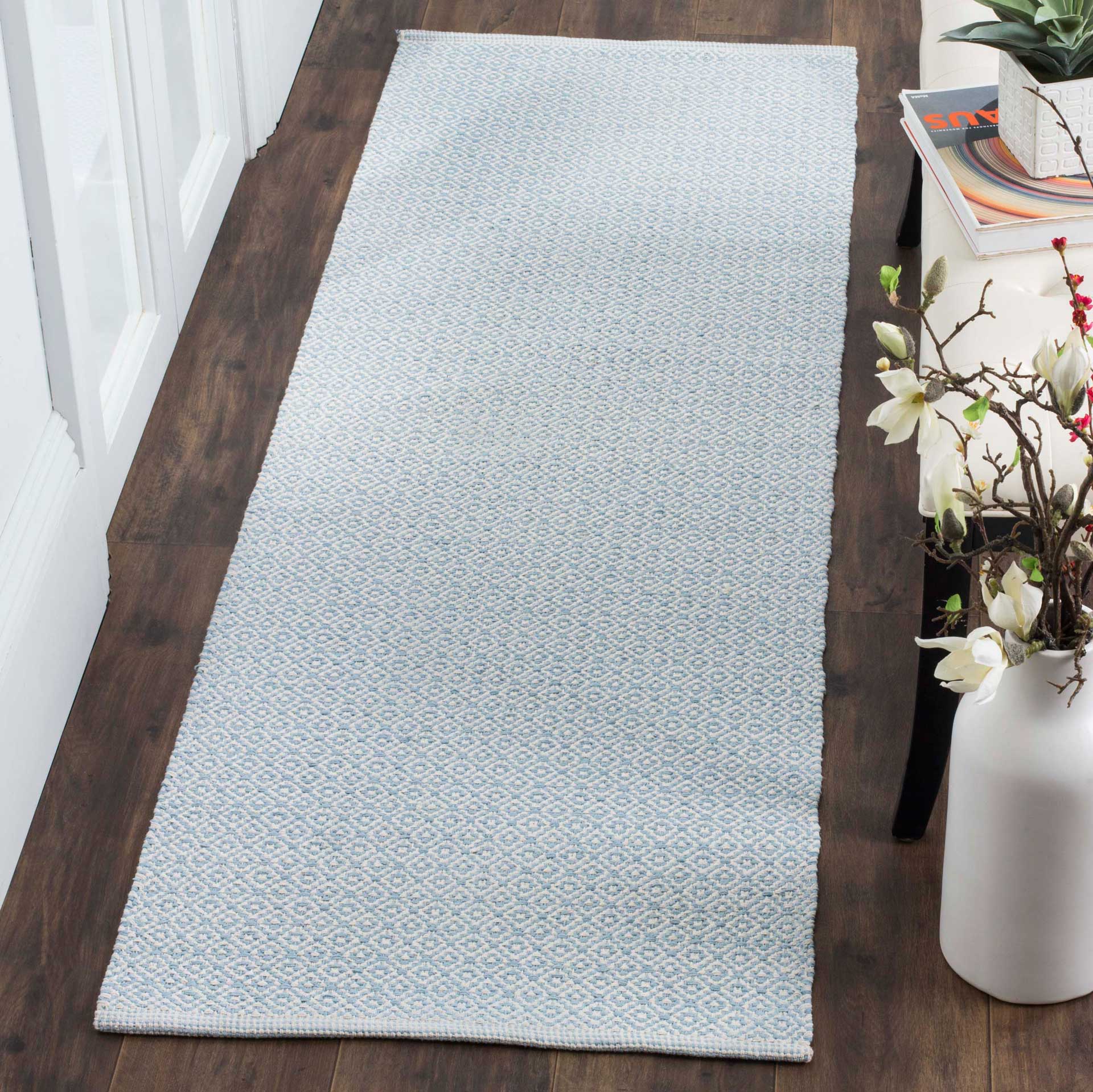 Montauk Ivory/Light Blue Runner Rug - Image 2