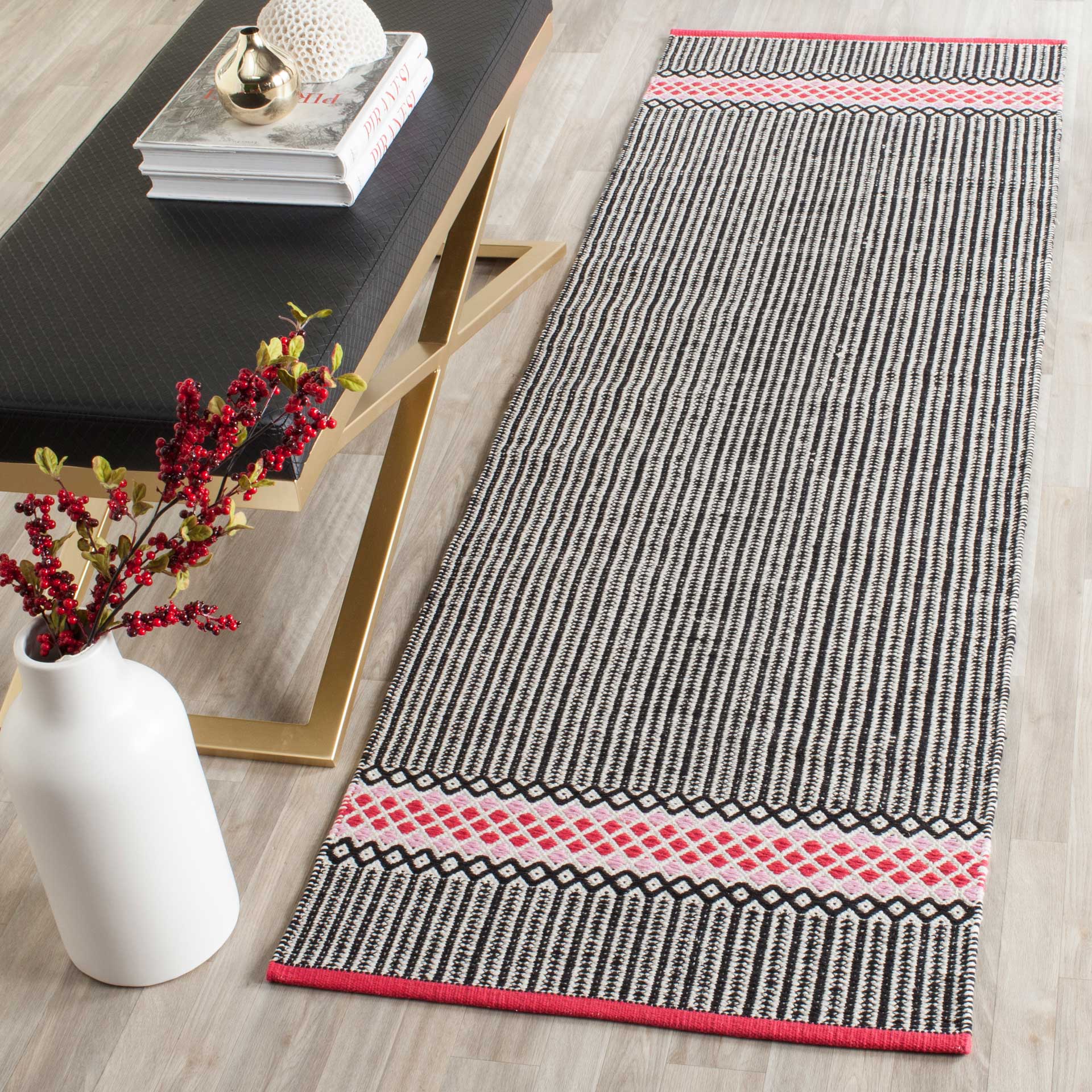 Montauk Modern Light Pink/Multi Runner Rug - Image 3
