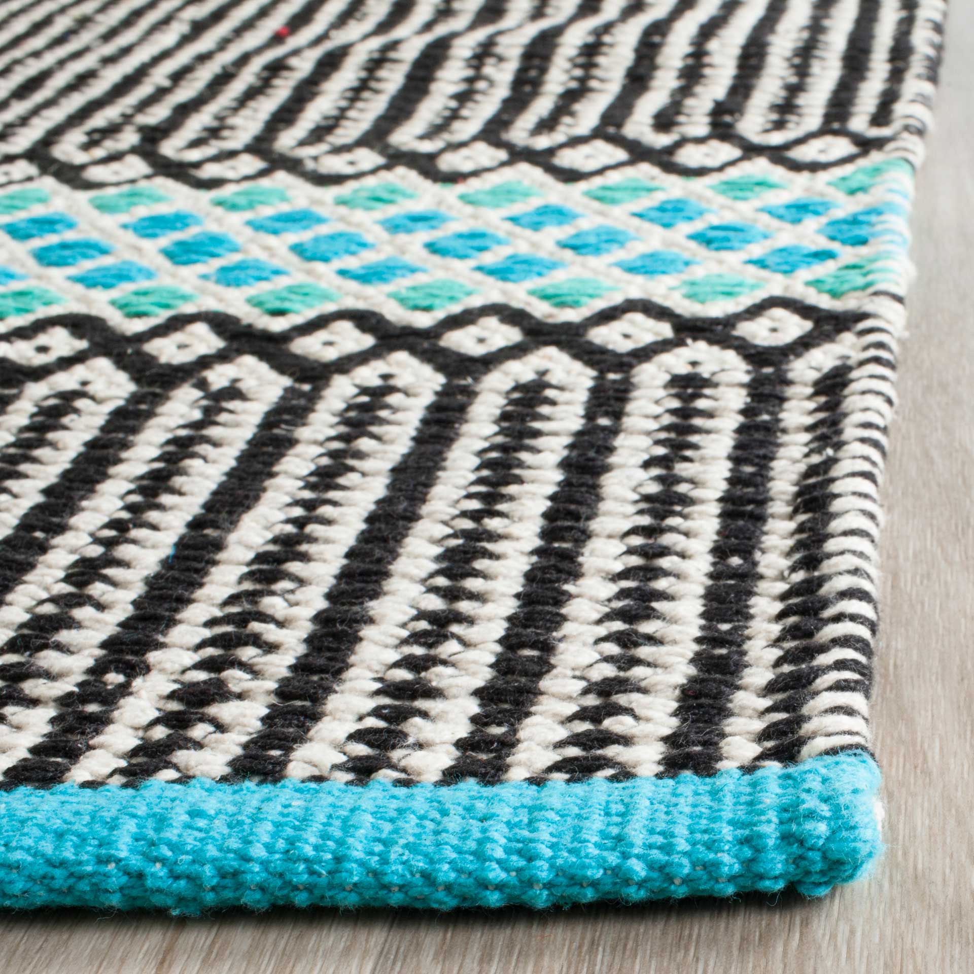 Montauk Modern Turquoise/Multi Runner Rug - Image 2