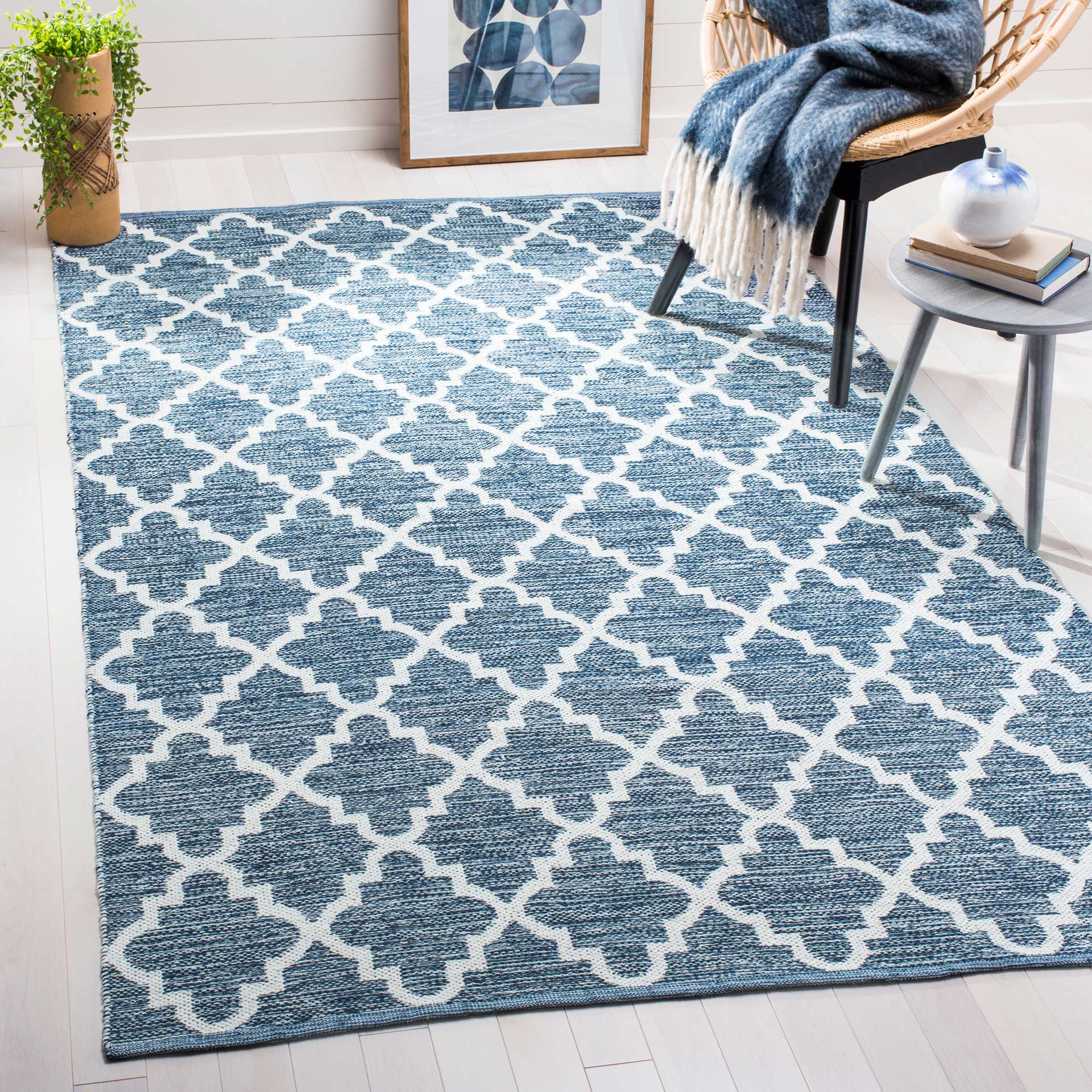 Montauk Moroccan Navy/Ivory Area Rug - Image 4