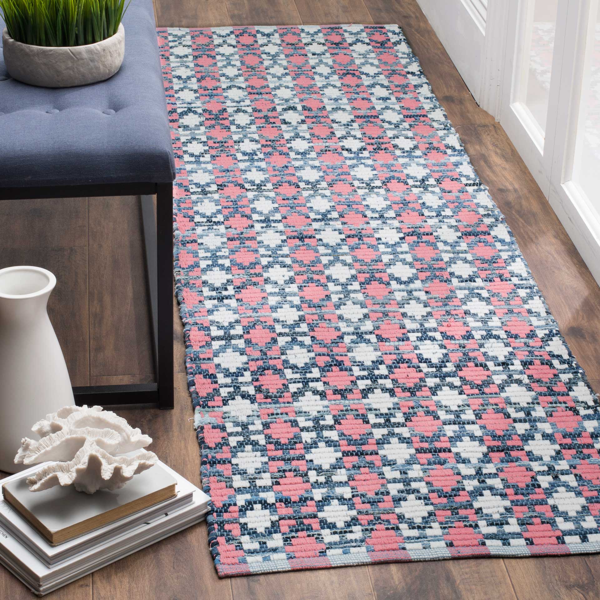 Montauk Mosaic Coral/Multi Runner Rug - Image 3