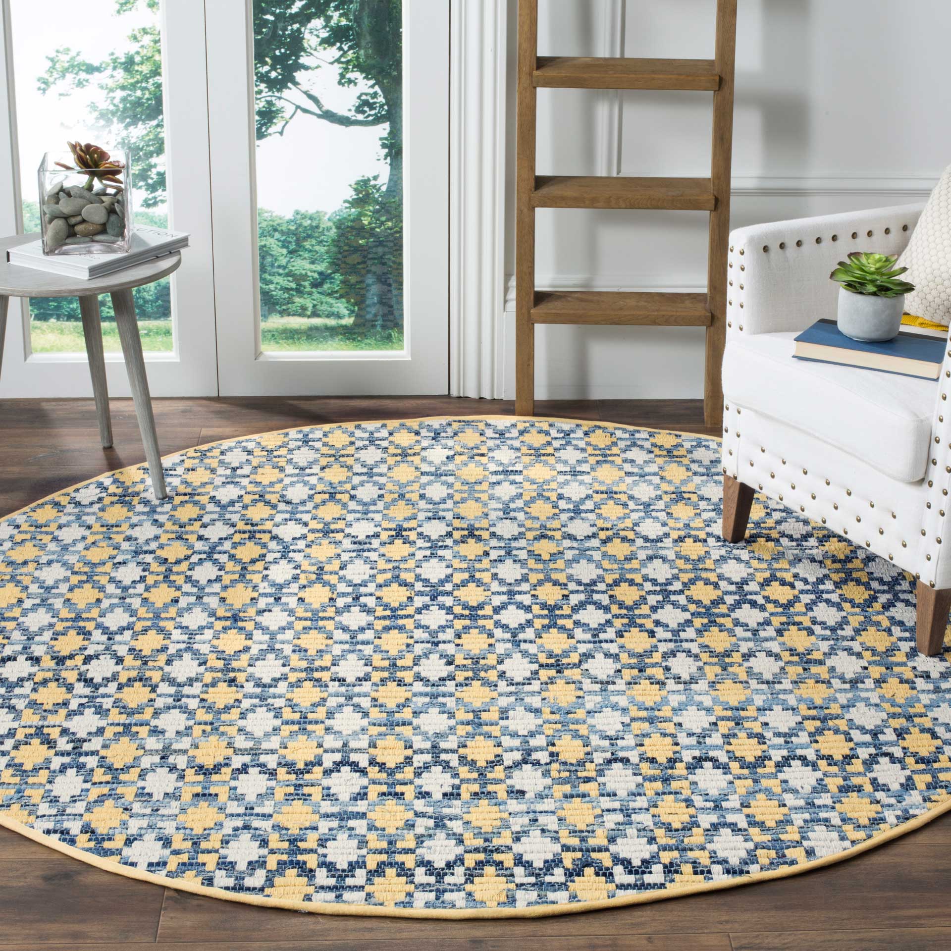 Montauk Mosaic Gold/Multi Round Rug - Image 4