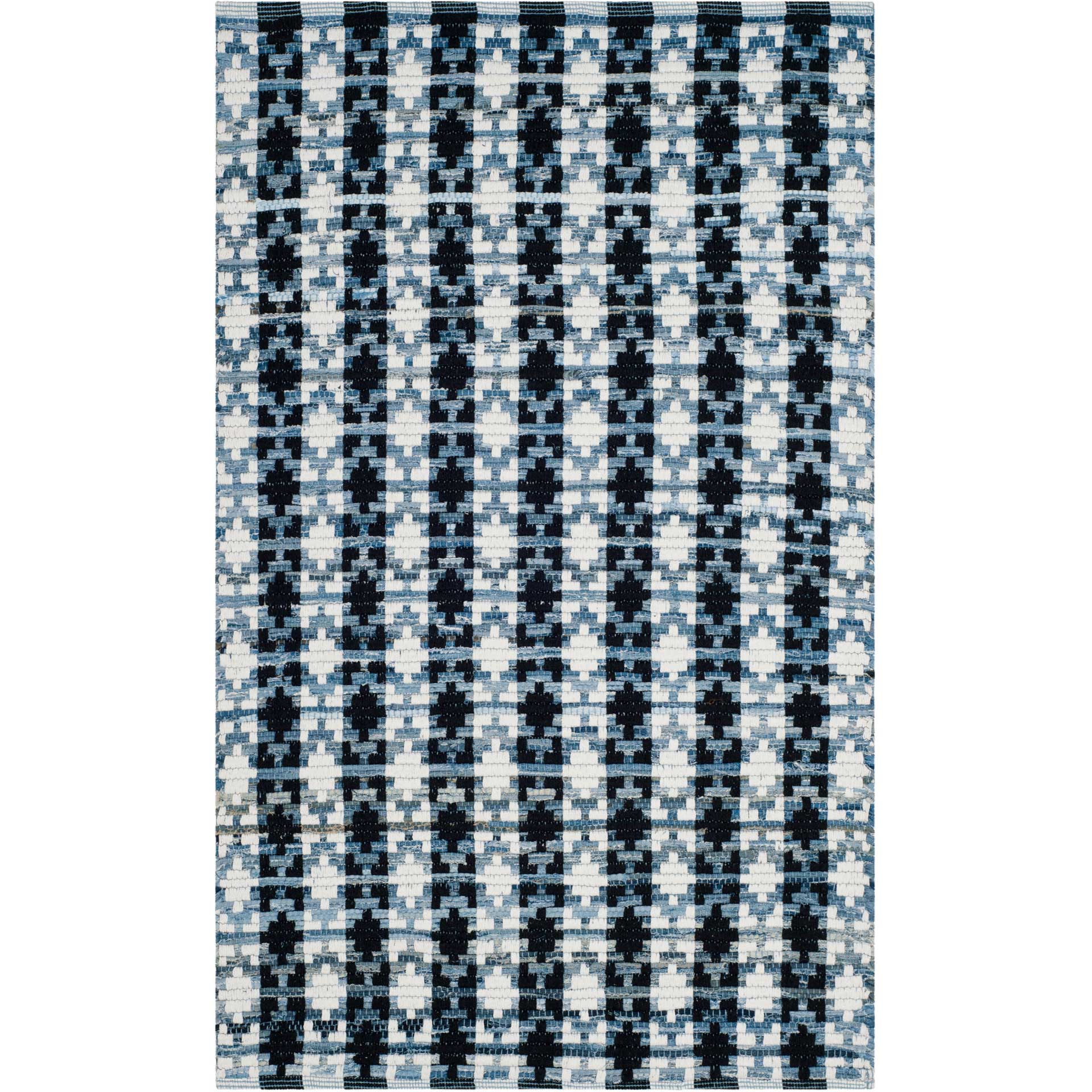 Montauk Mosaic Ivory/Blue/Black Area Rug - Image 4