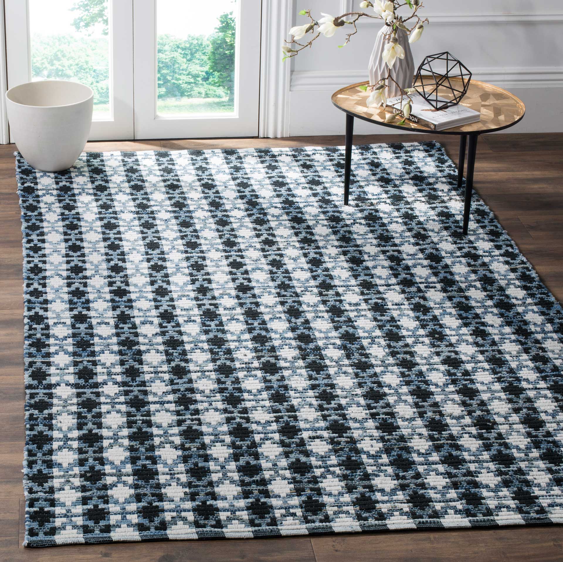 Montauk Mosaic Ivory/Blue/Black Area Rug - Image 8