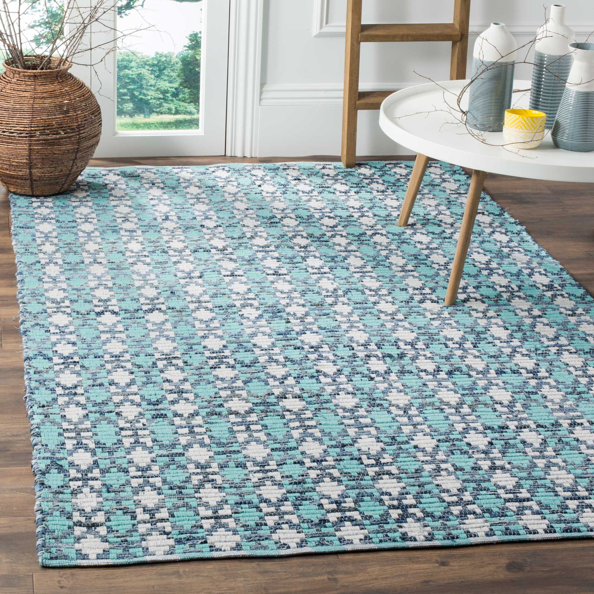 Montauk Mosaic Turquoise/Multi Area Rug - Image 7