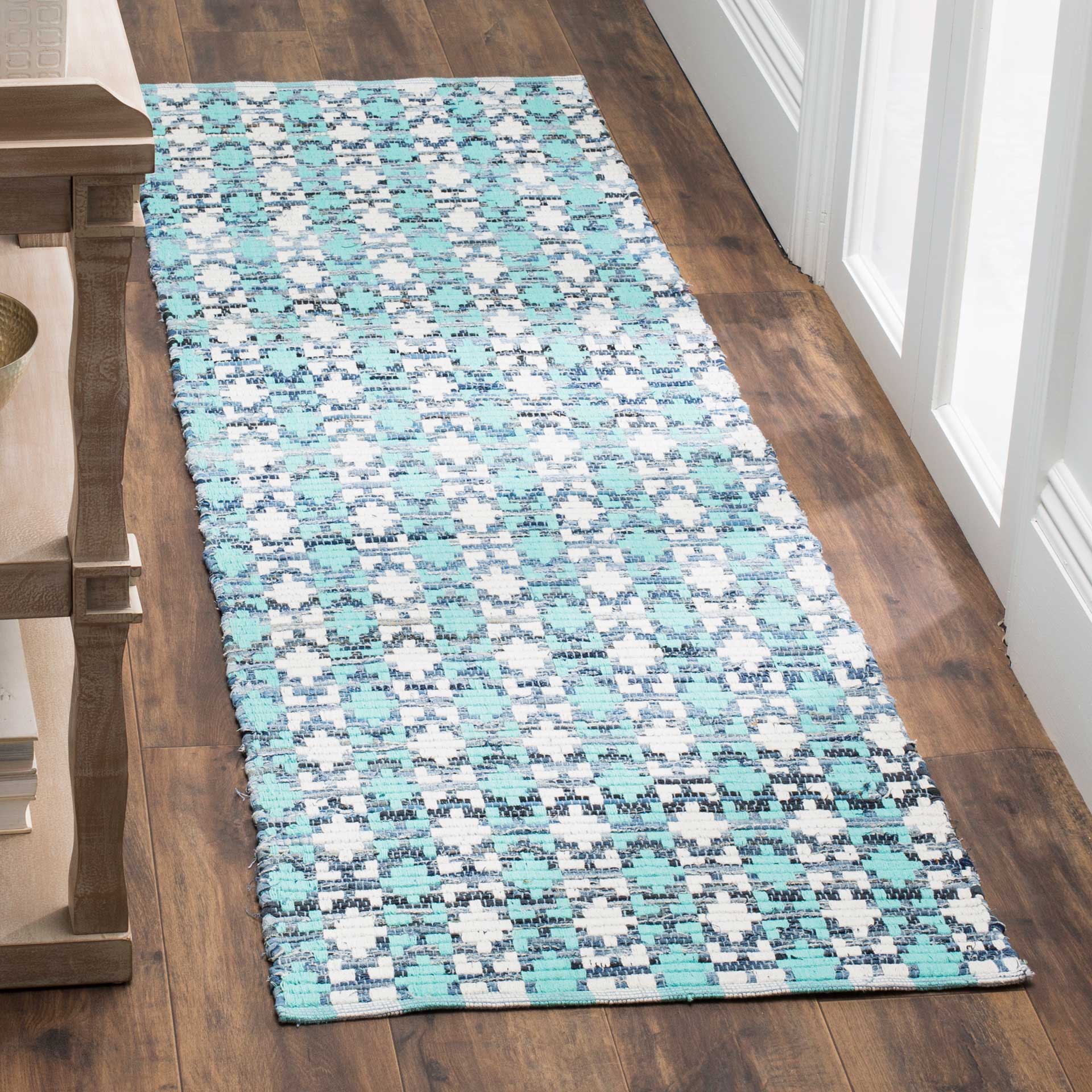 Montauk Mosaic Turquoise/Multi Runner Rug - Image 2