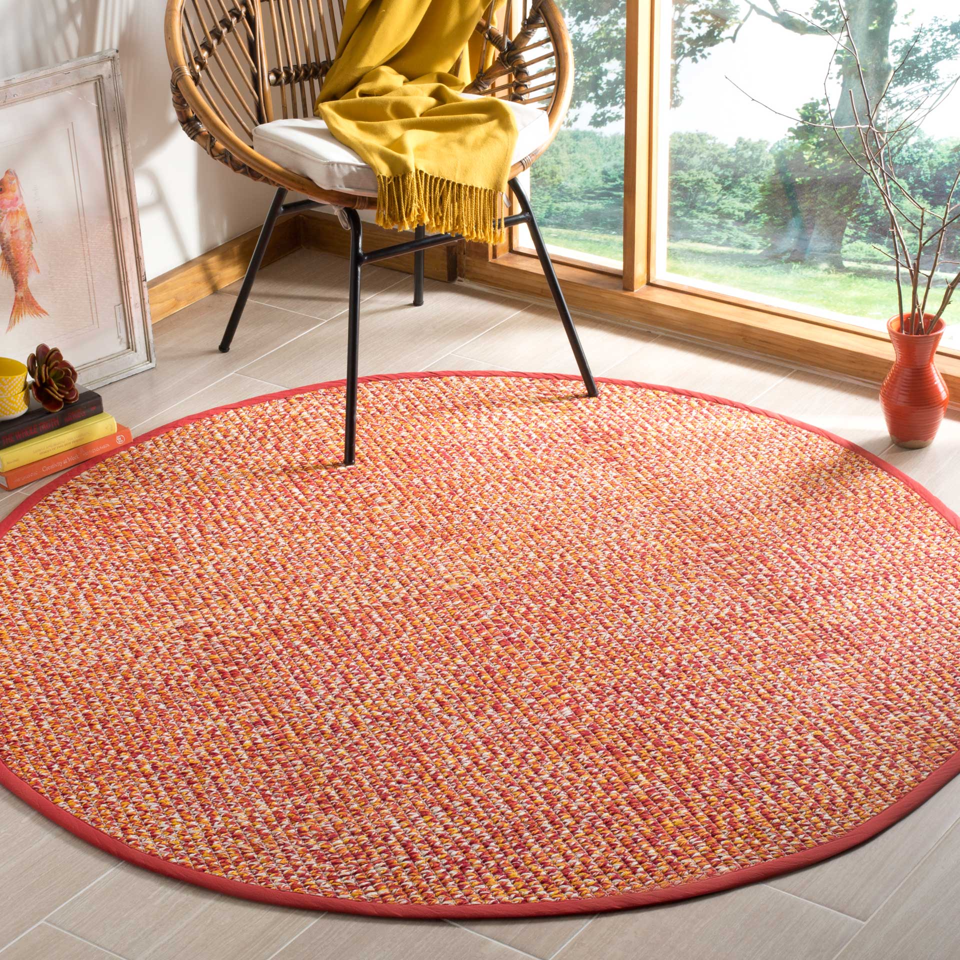 Montauk Orange/Multi Round Rug - Image 3