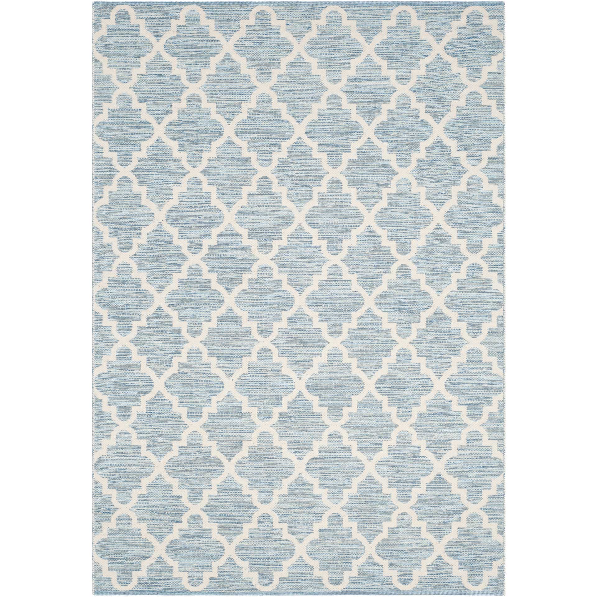 Montauk Quatrefoil Light Blue/Ivory Area Rug - Image 3