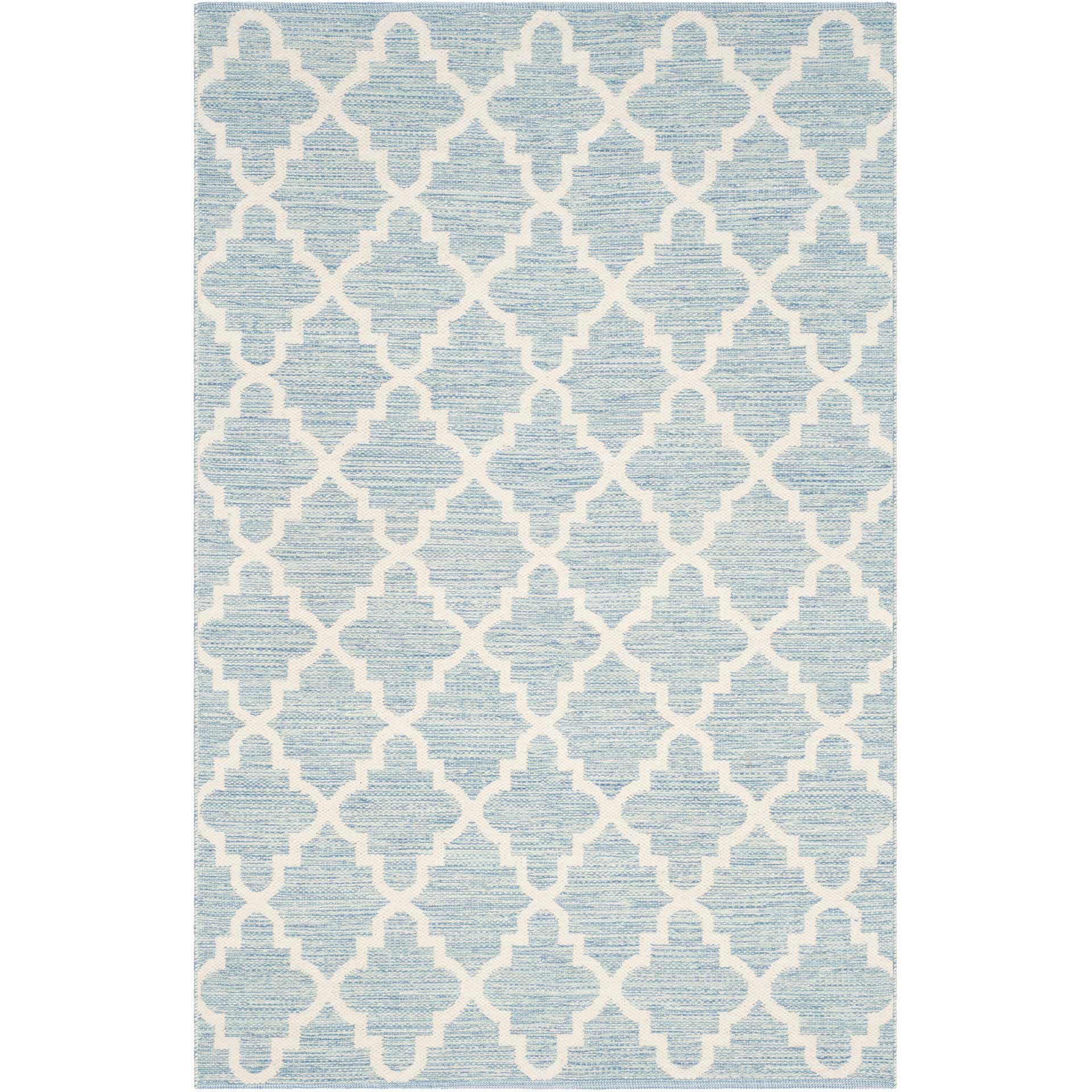 Montauk Quatrefoil Light Blue/Ivory Area Rug - Image 4