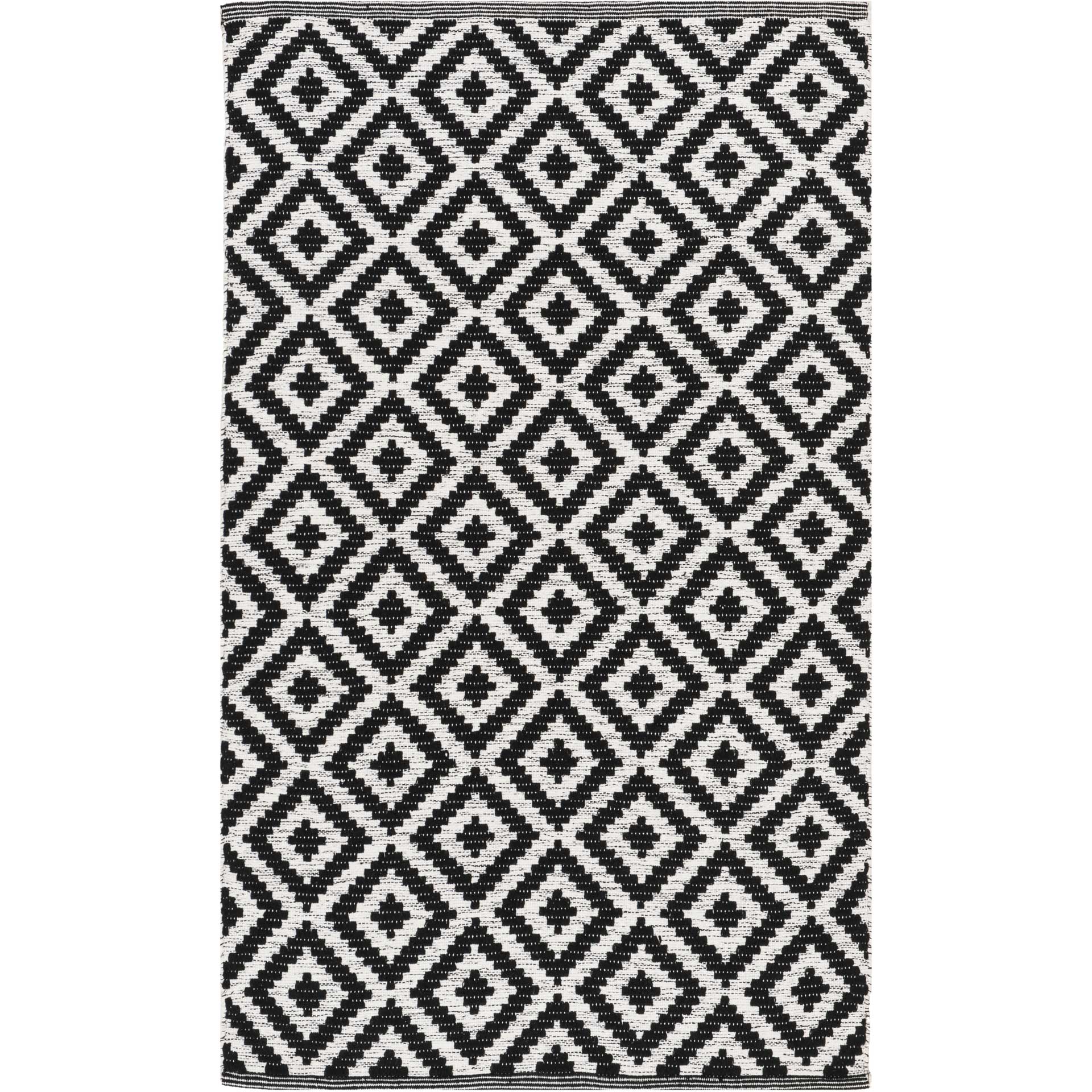Montauk Rhombus Black/Ivory Area Rug - Image 3
