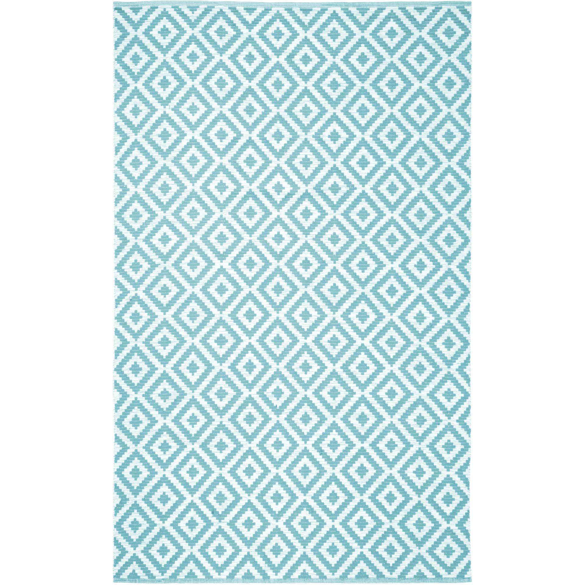 Montauk Rhombus Light Blue/Ivory Area Rug - Image 2